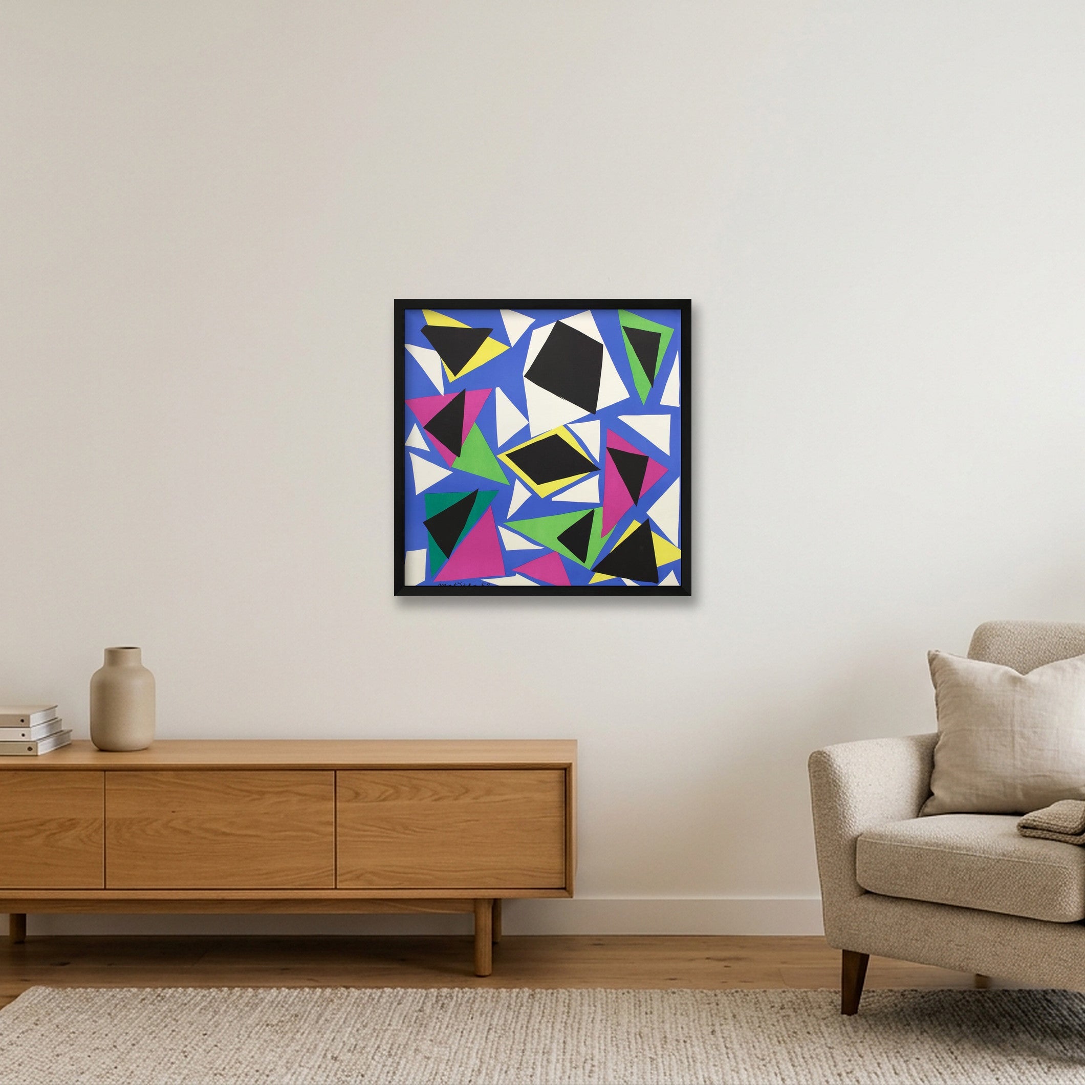 Henri Matisse: Gouaches découpés, 1952 — 50×50cm, 20×20" Black Frame