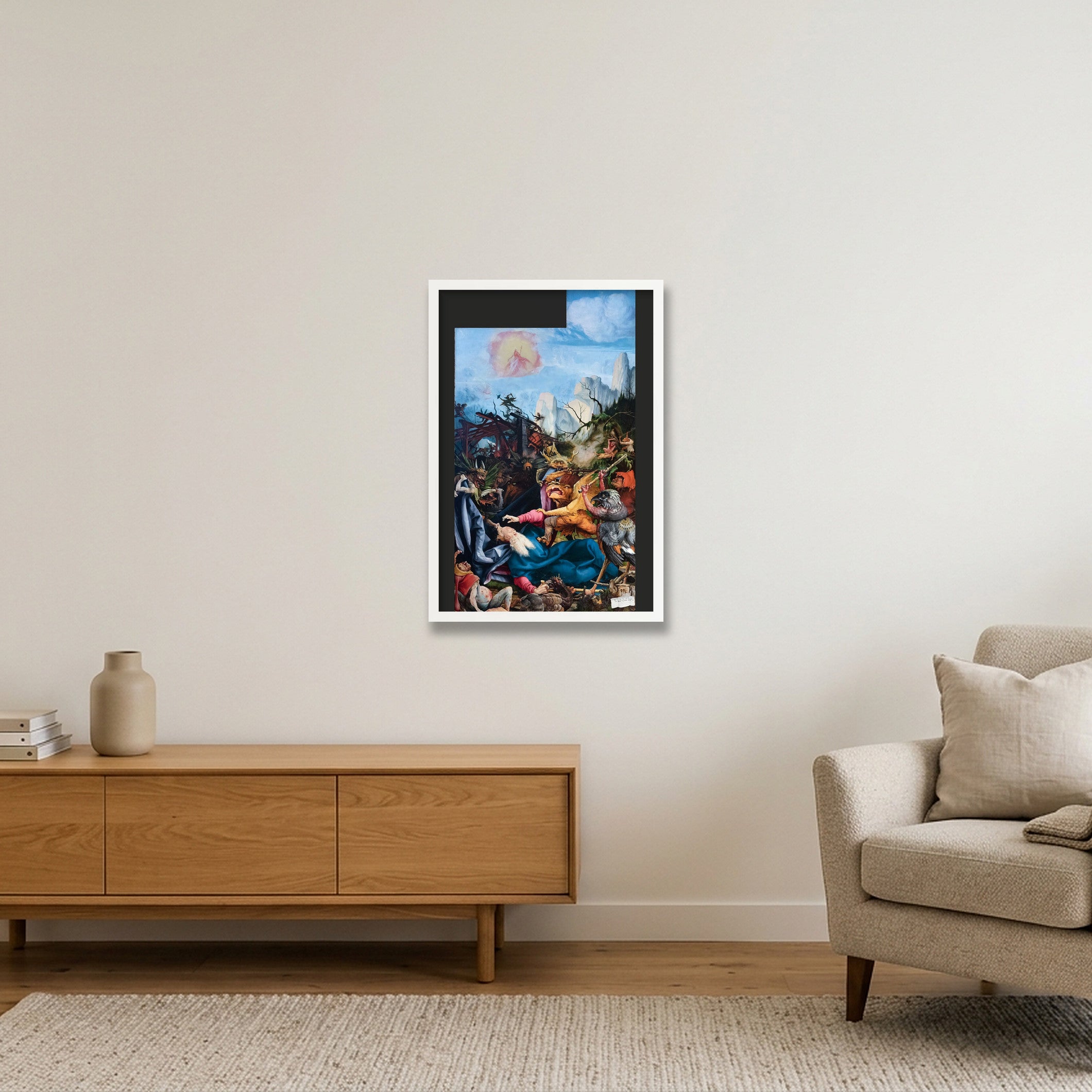 Matthias Grünewald: Die Versuchung des heiligen Antonius, 1512/1516 — 40×60cm, 16×24" White Frame