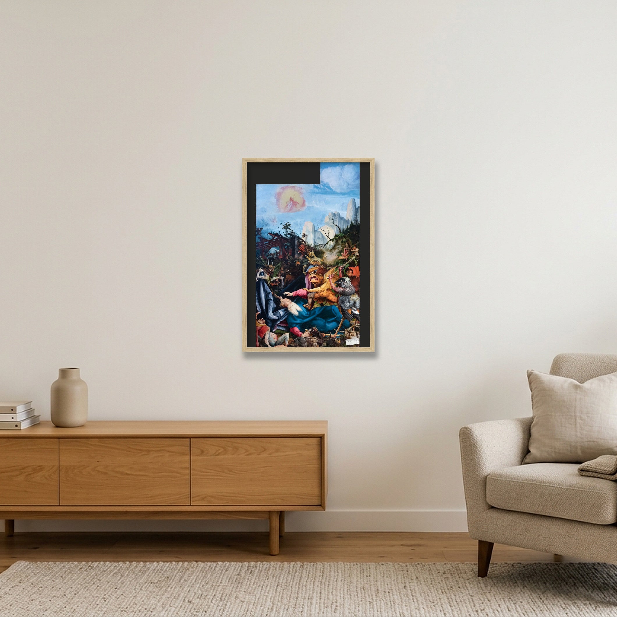 Matthias Grünewald: Die Versuchung des heiligen Antonius, 1512/1516 — 40×60cm, 16×24" Oak Frame