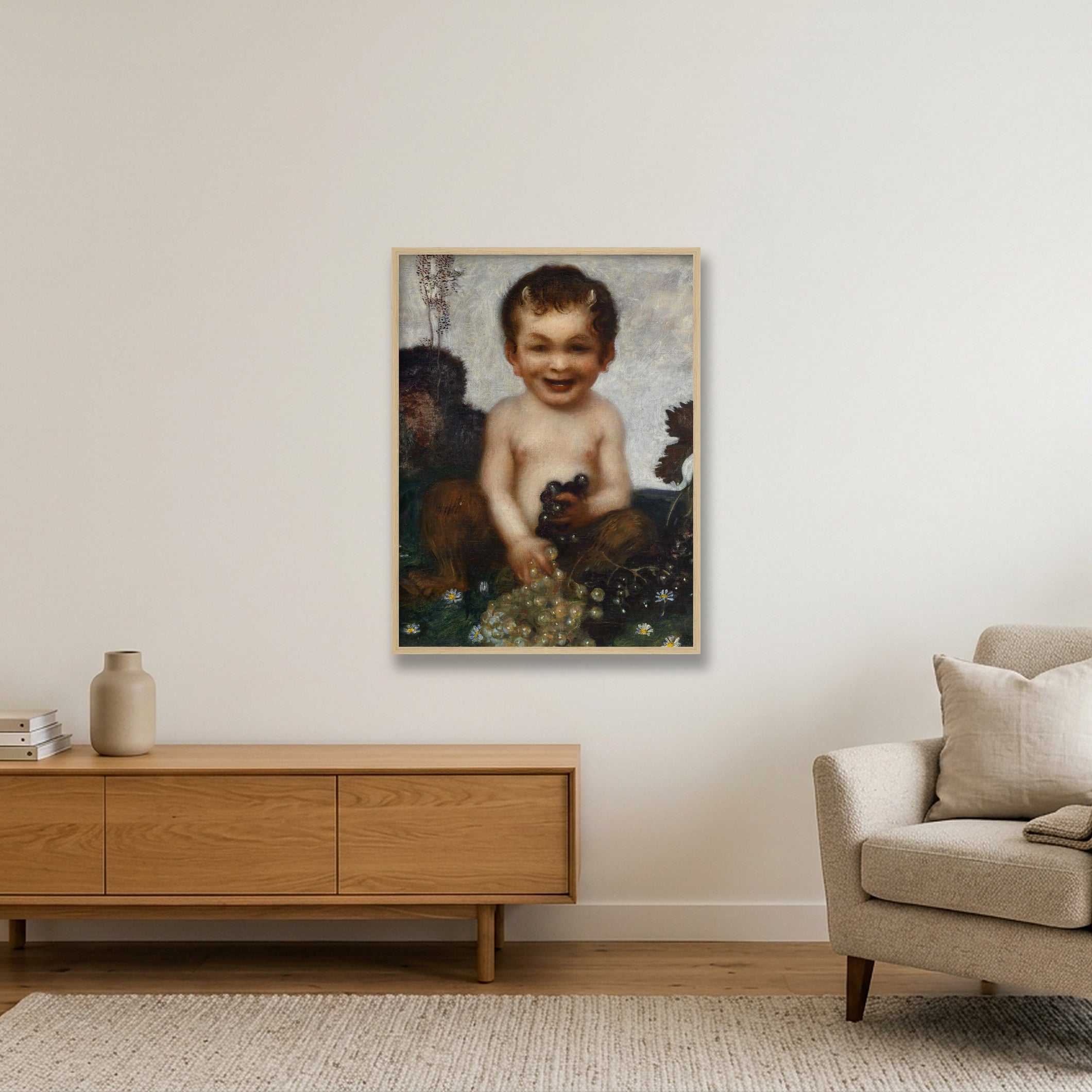 Franz von Stuck: Junger Faun, 1902 — 60×80cm, 24×31" Oak Frame