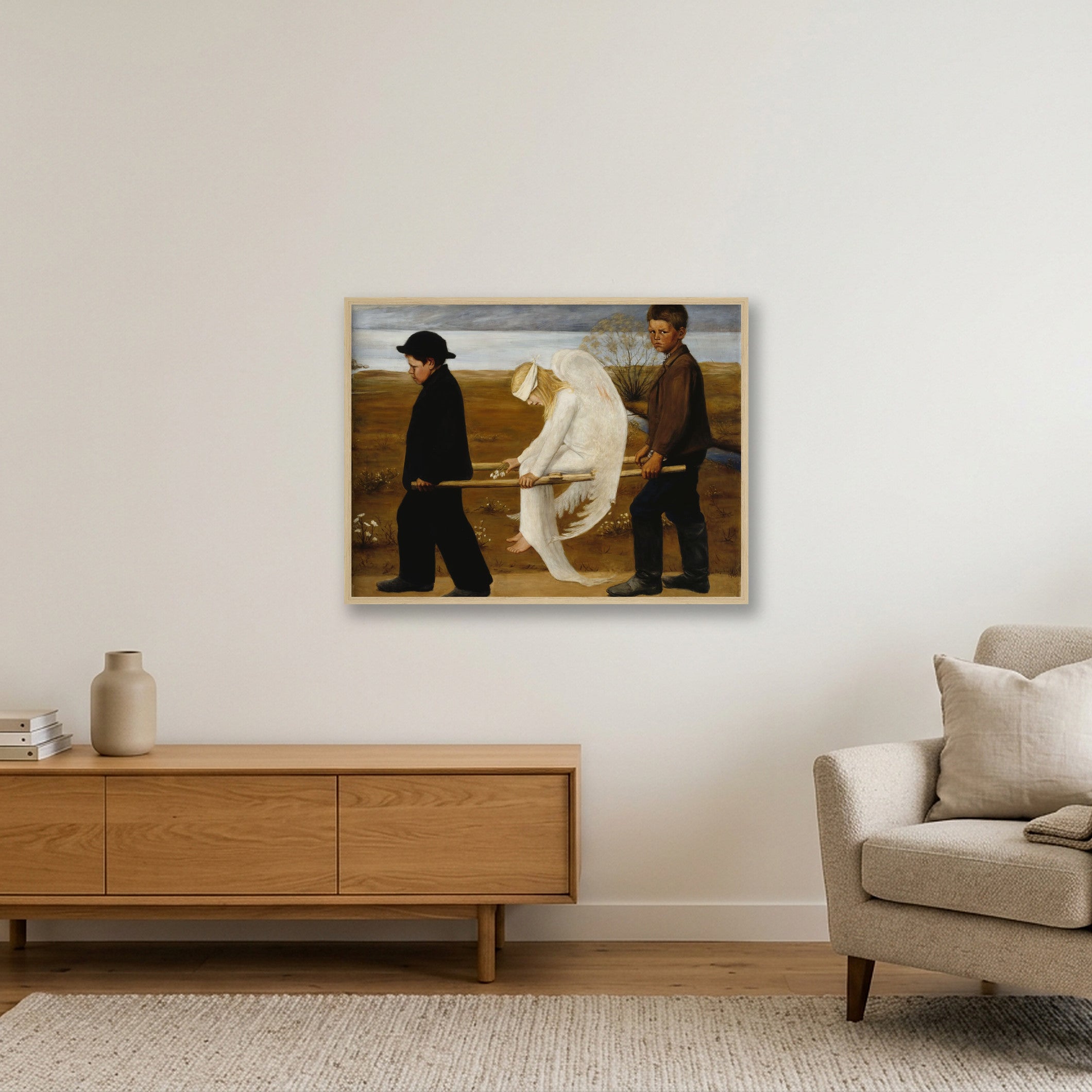 Hugo Simberg: Der verwundete Engel, 1903 — 80×60cm, 31×24" Oak Frame