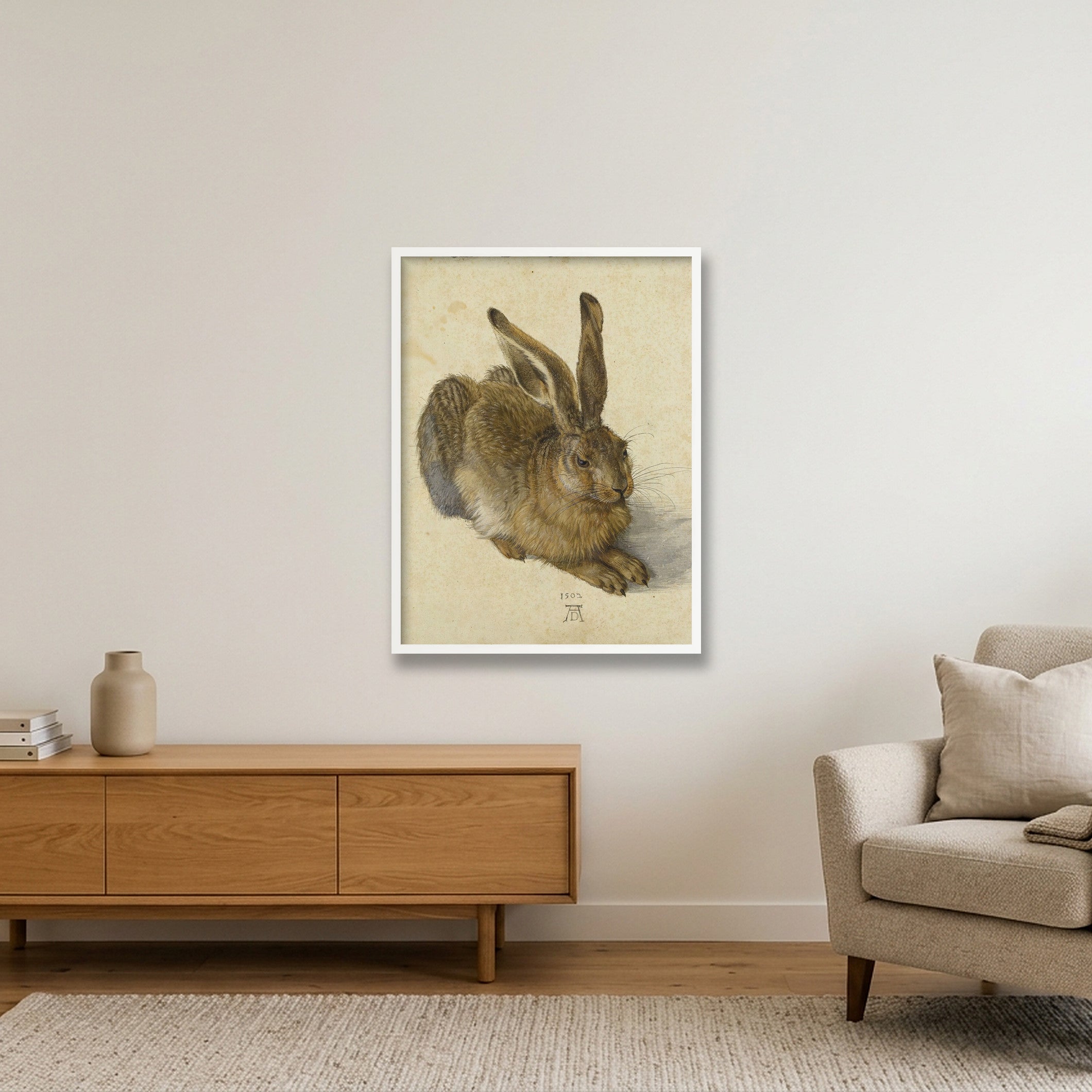  Albrecht Dürer: Feldhase, 1502 — 60×80cm, 24×31" White Frame