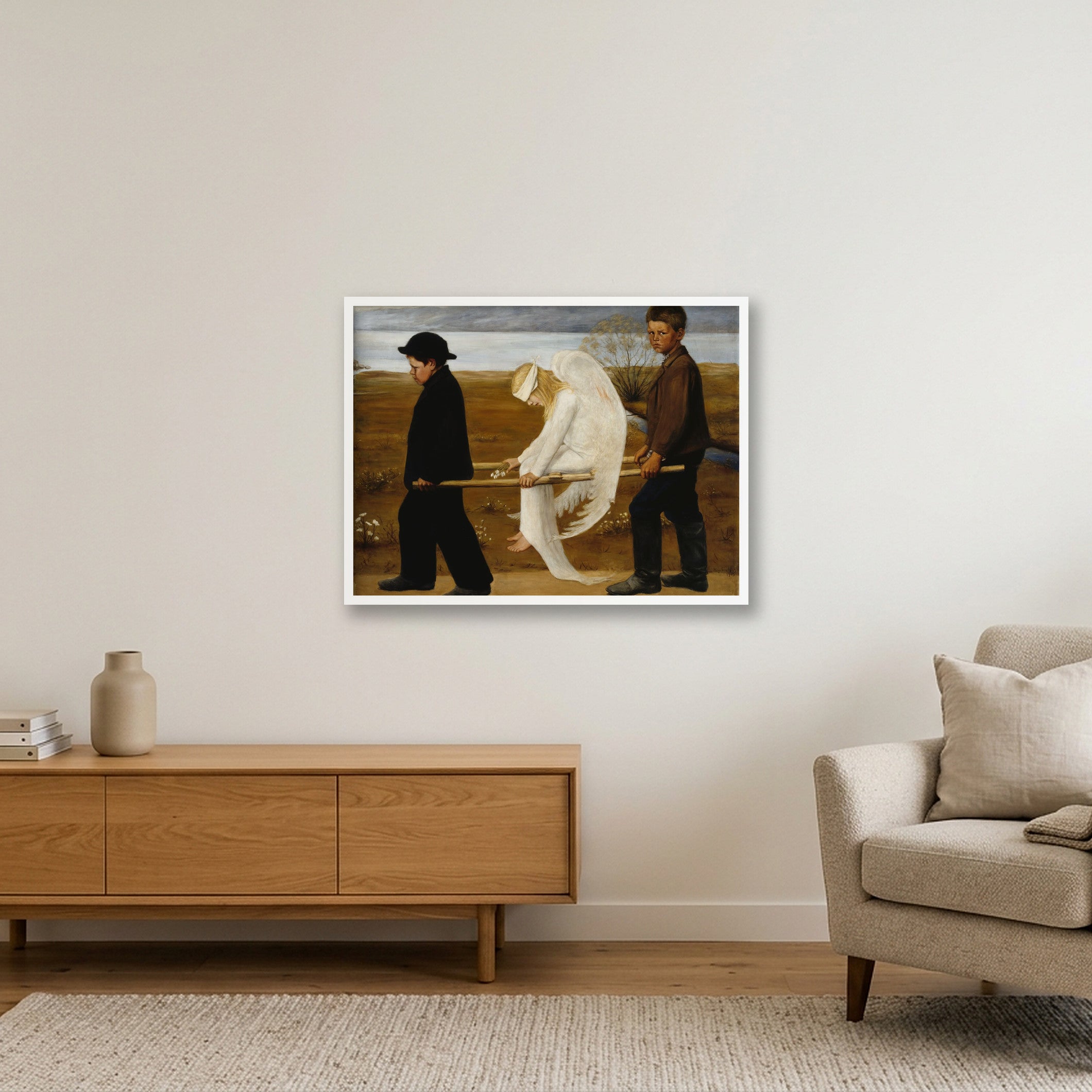 Hugo Simberg: Der verwundete Engel, 1903 — 80×60cm, 31×24" White Frame