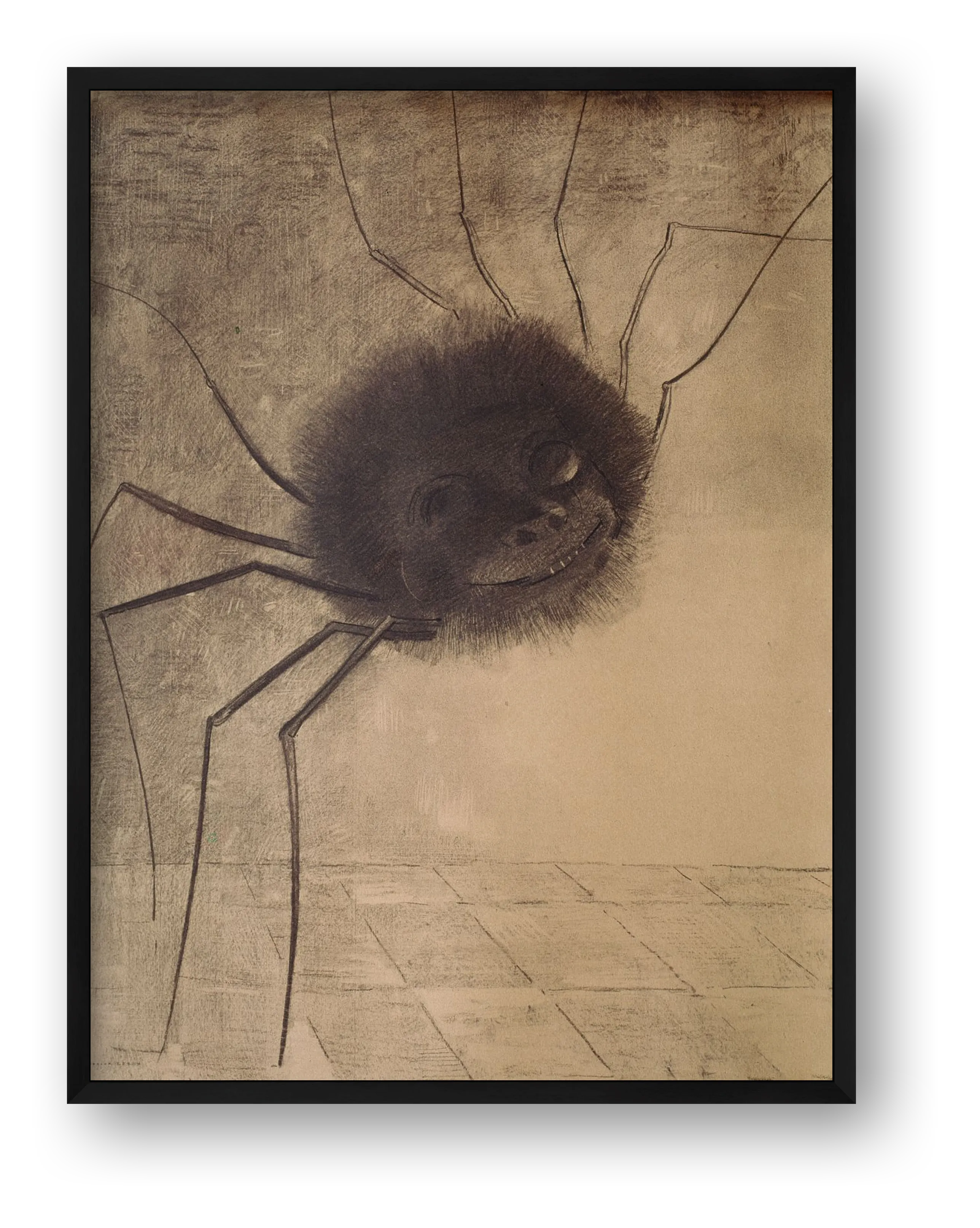 Odilon Redon: Die lächelnde Spinne, 1881 — framed
