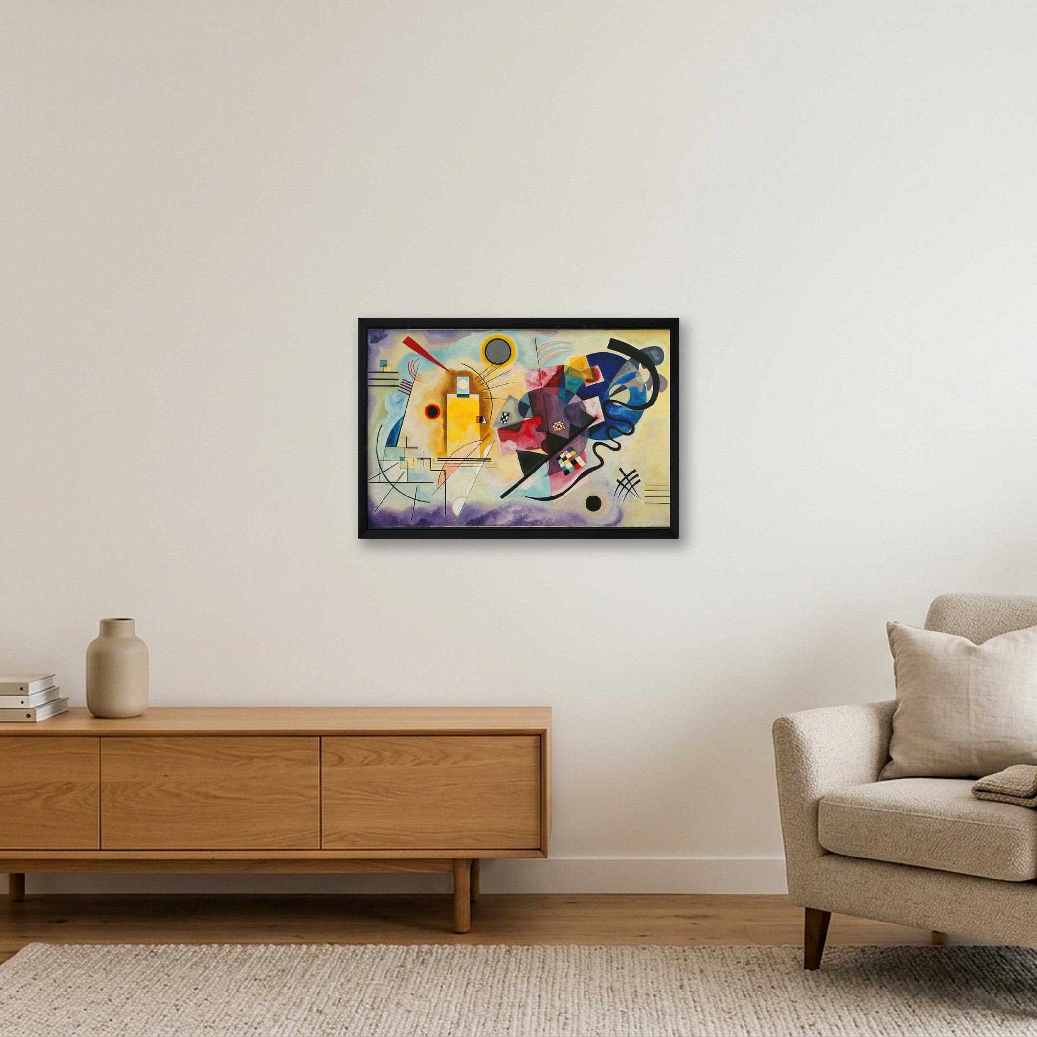 Vassily Kandinsky: Gelb-Rot-Blau, 1925 — 60×40cm, 24×16" Black Frame