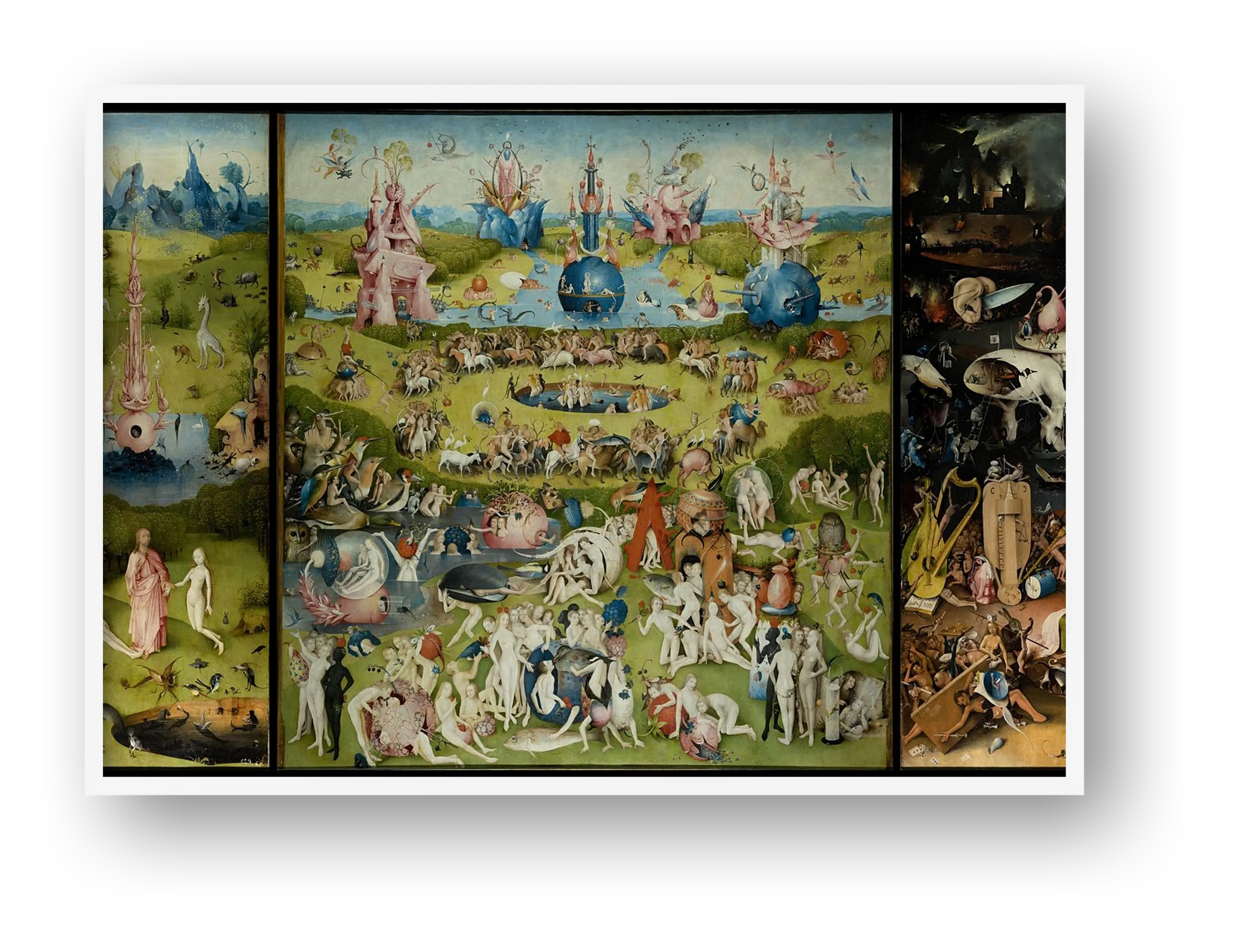 Hieronymus Bosch: Der Garten der Lüste, 1490/1500 — framed