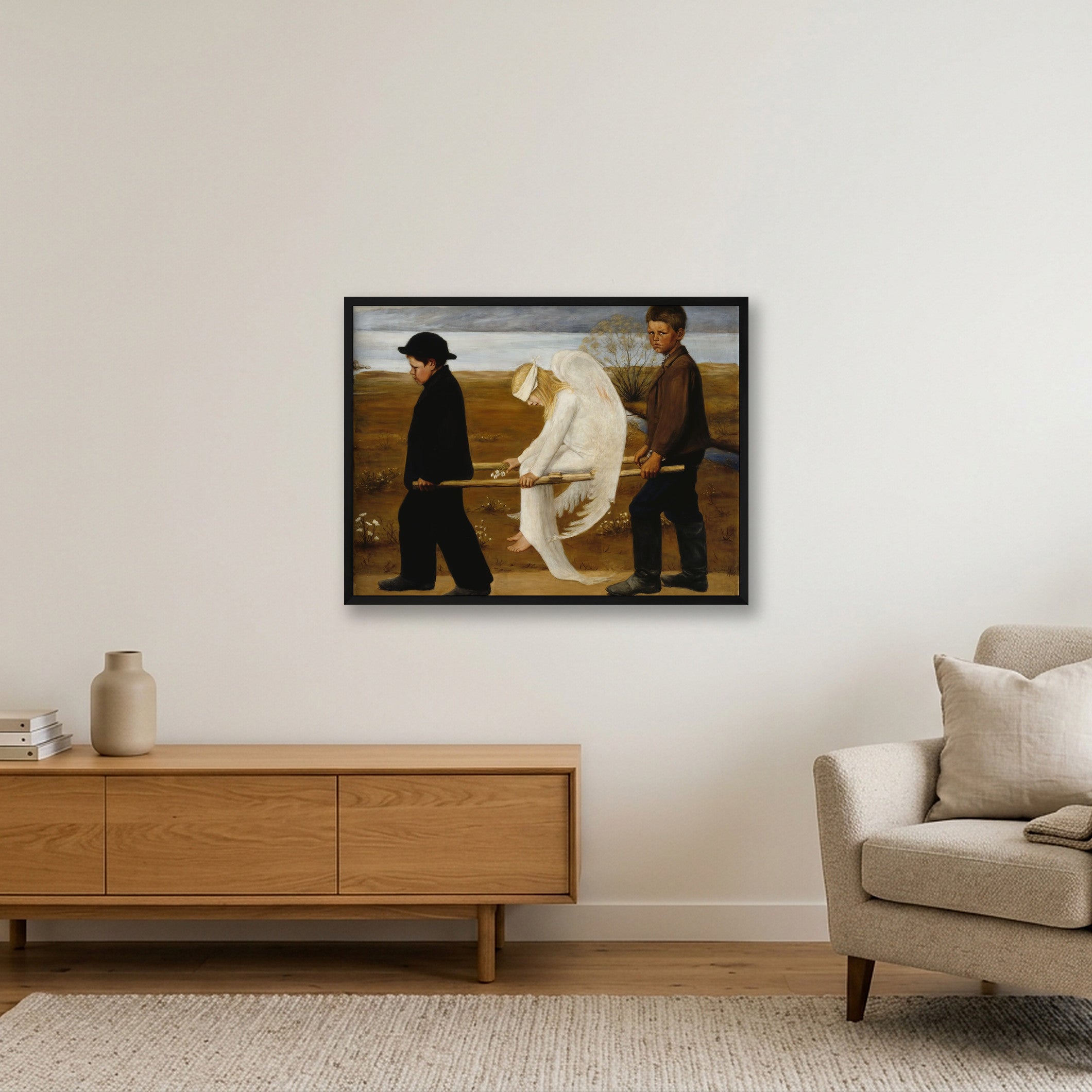 Hugo Simberg: Der verwundete Engel, 1903 — 80×60cm, 31×24" Black Frame