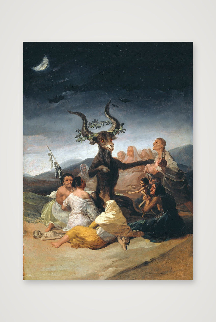 Francisco de Goya: Hexensabbat / Der große Ziegenbock, 1798 — 42×59cm, 17×23" Print only