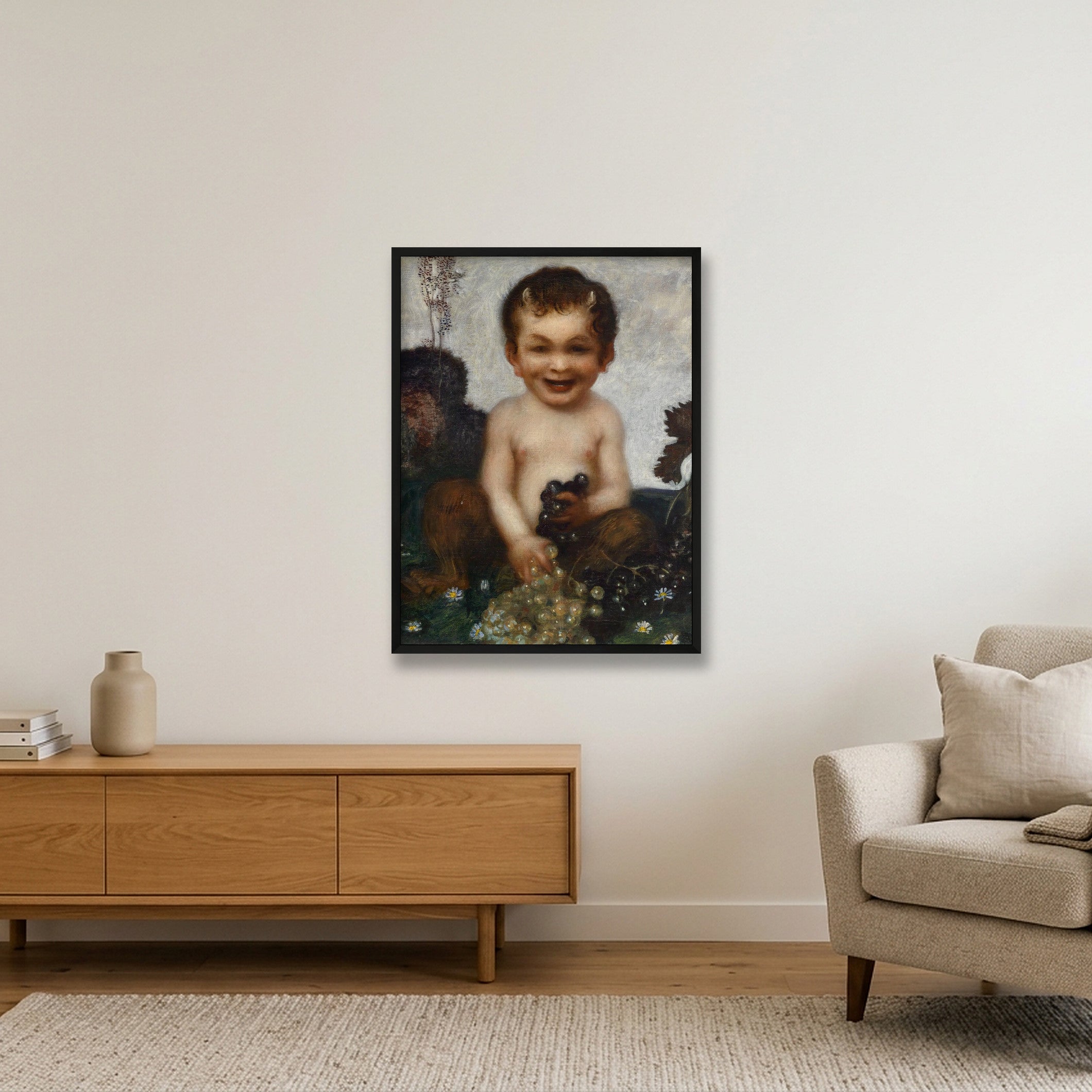 Franz von Stuck: Junger Faun, 1902 — 60×80cm, 24×31" Black Frame