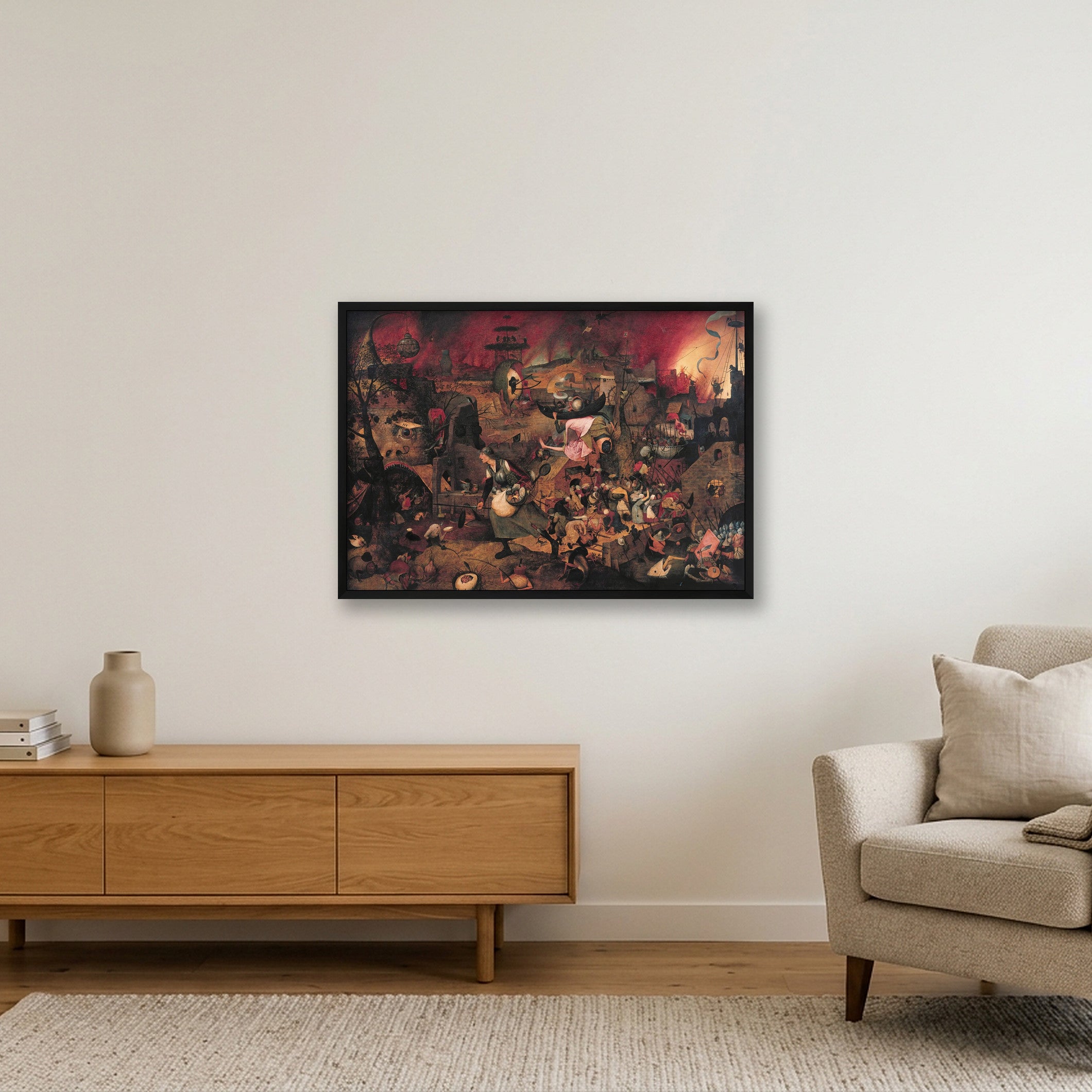  Pieter Bruegel: Die Tolle Grete, 1562 — 84×59cm, 33×23" Black Frame
