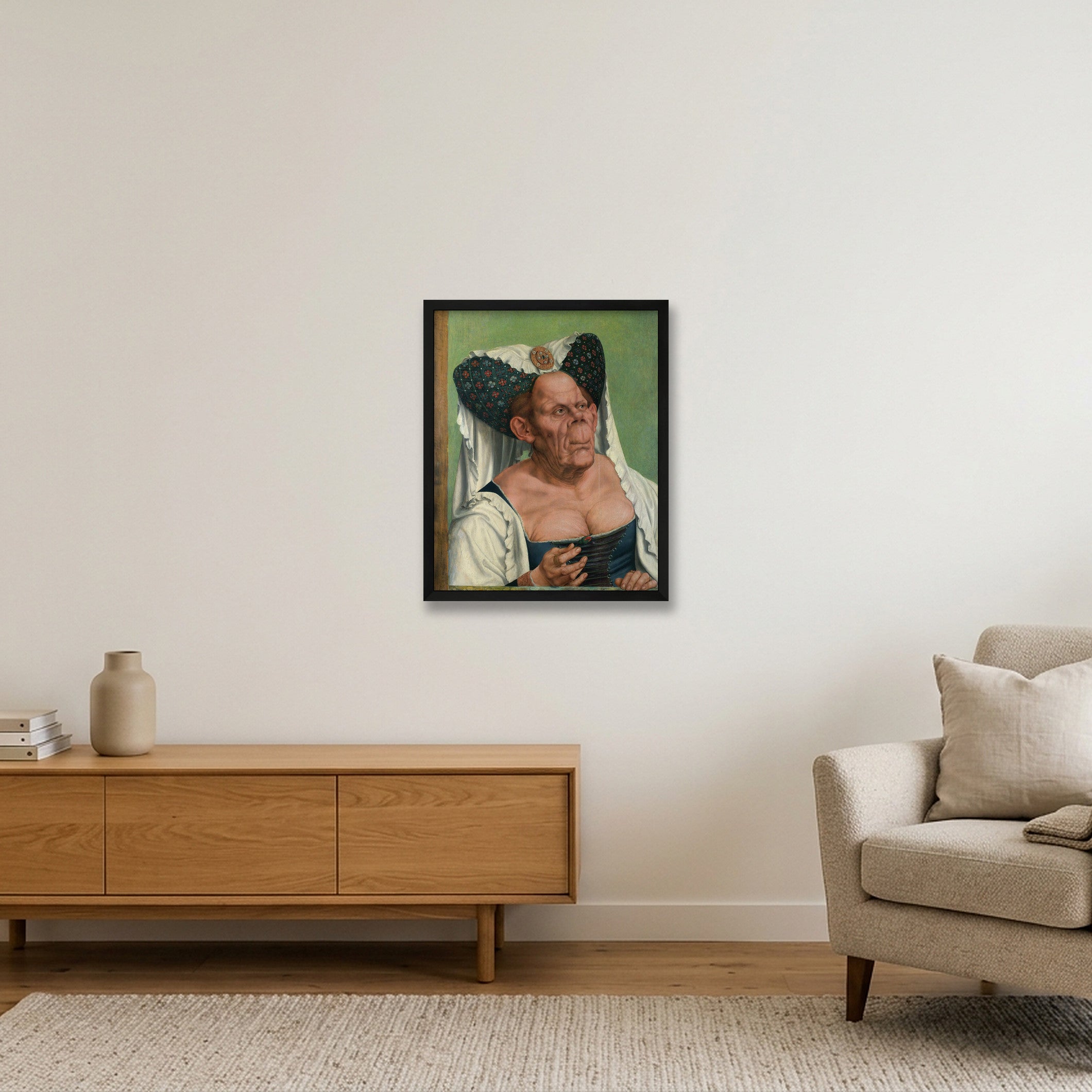 Quinten Matsys: Eine groteske alte Frau, 1513 — 40×50cm, 16×20" Black Frame