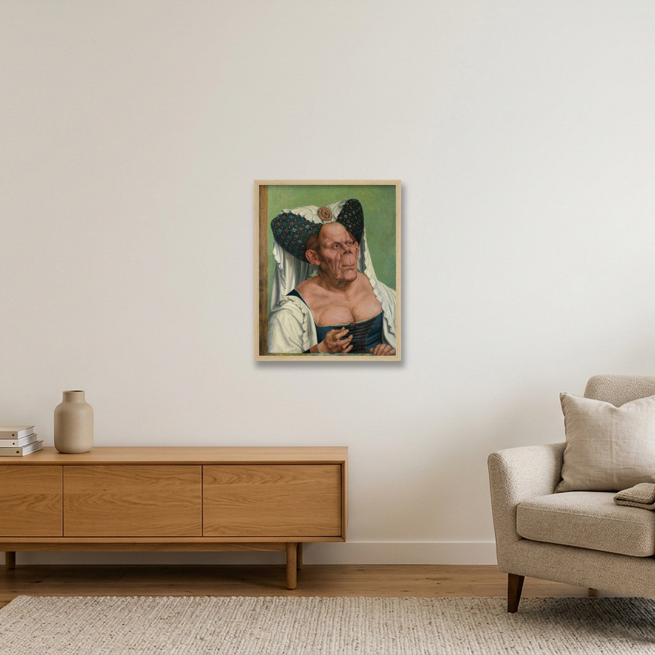 Quinten Matsys: Eine groteske alte Frau, 1513 — 40×50cm, 16×20" Oak Frame