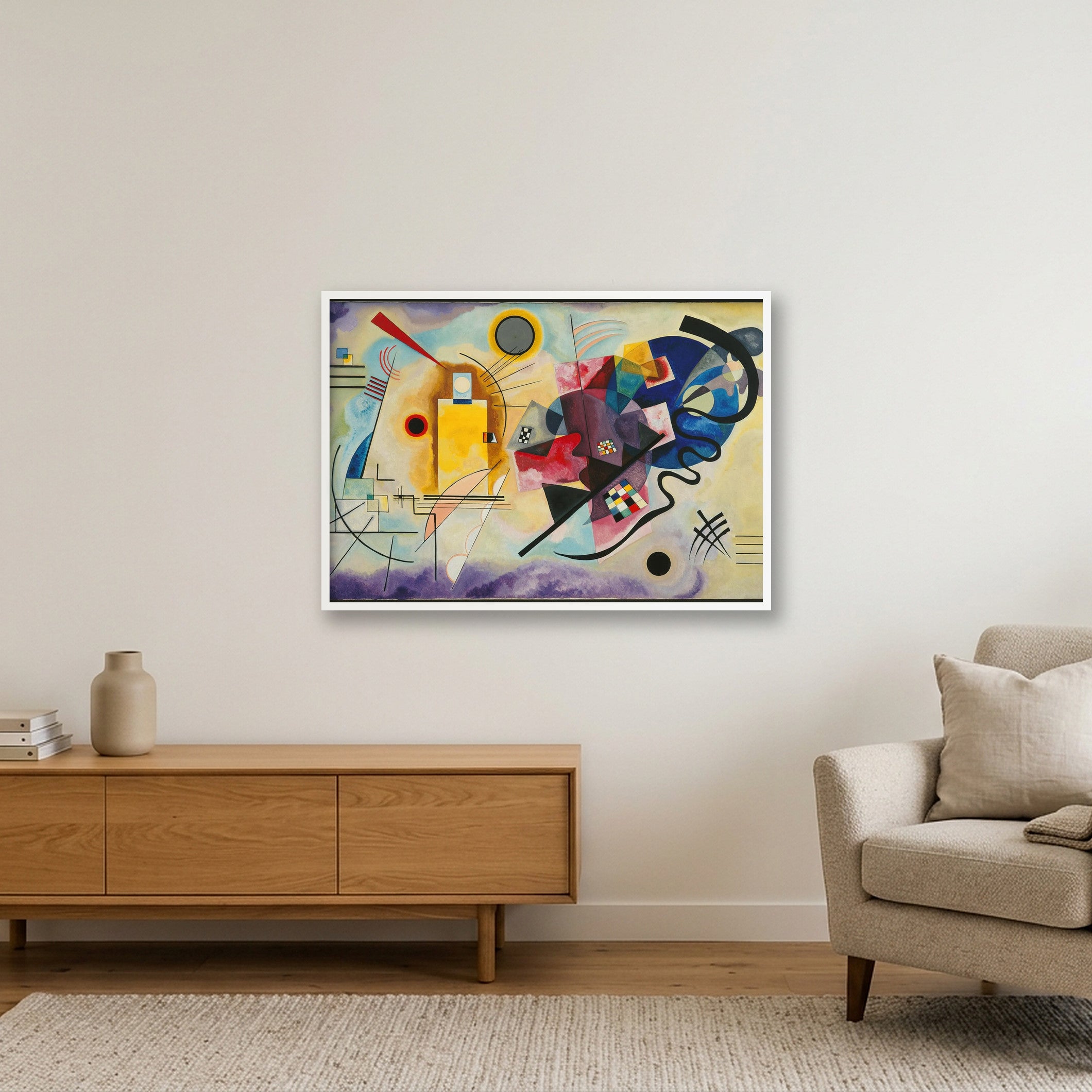 Vassily Kandinsky: Gelb-Rot-Blau, 1925 — 100×70cm, 39×28" White Frame