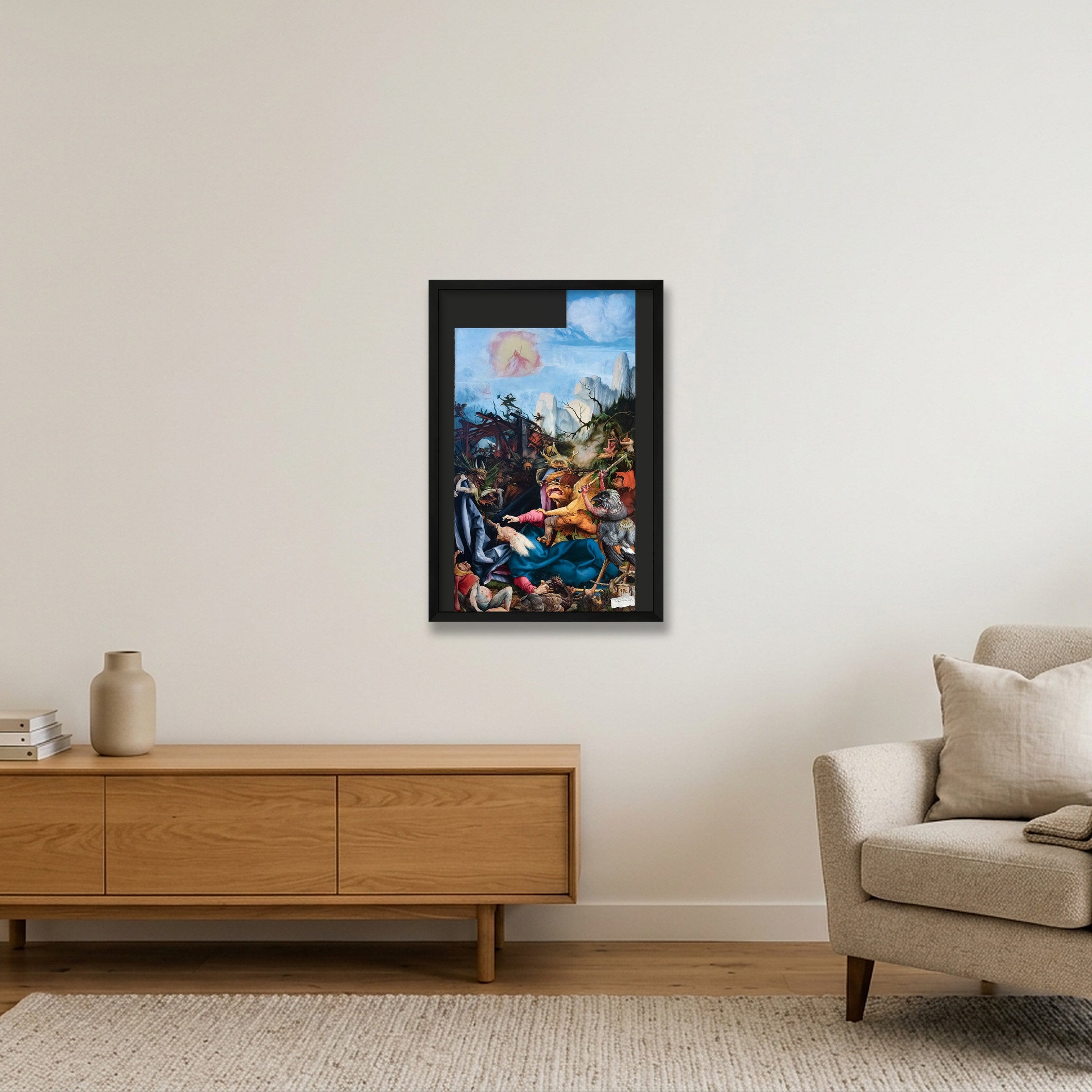 Matthias Grünewald: Die Versuchung des heiligen Antonius, 1512/1516 — 40×60cm, 16×24" Black Frame