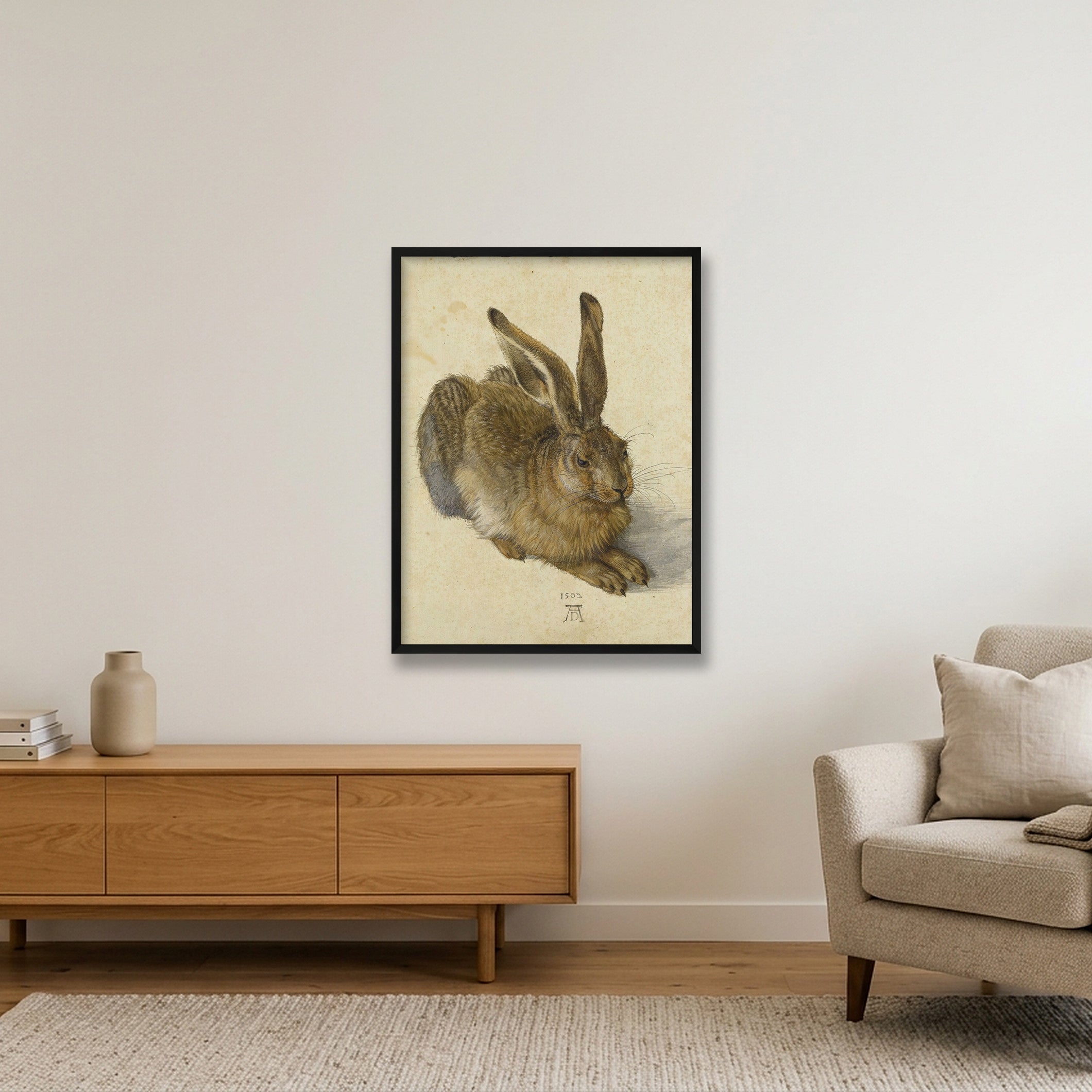  Albrecht Dürer: Feldhase, 1502 — 60×80cm, 24×31" Black Frame