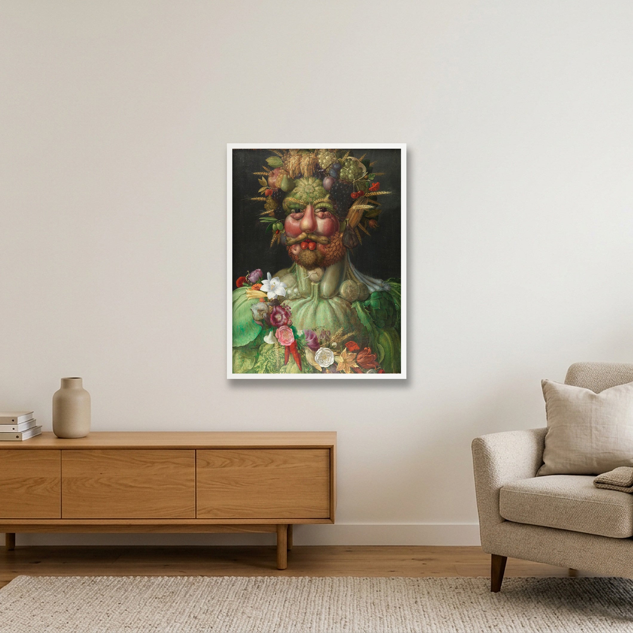 Giuseppe Arcimboldo: Vertumnus, 1591 — 60×80cm, 24×31" White Frame