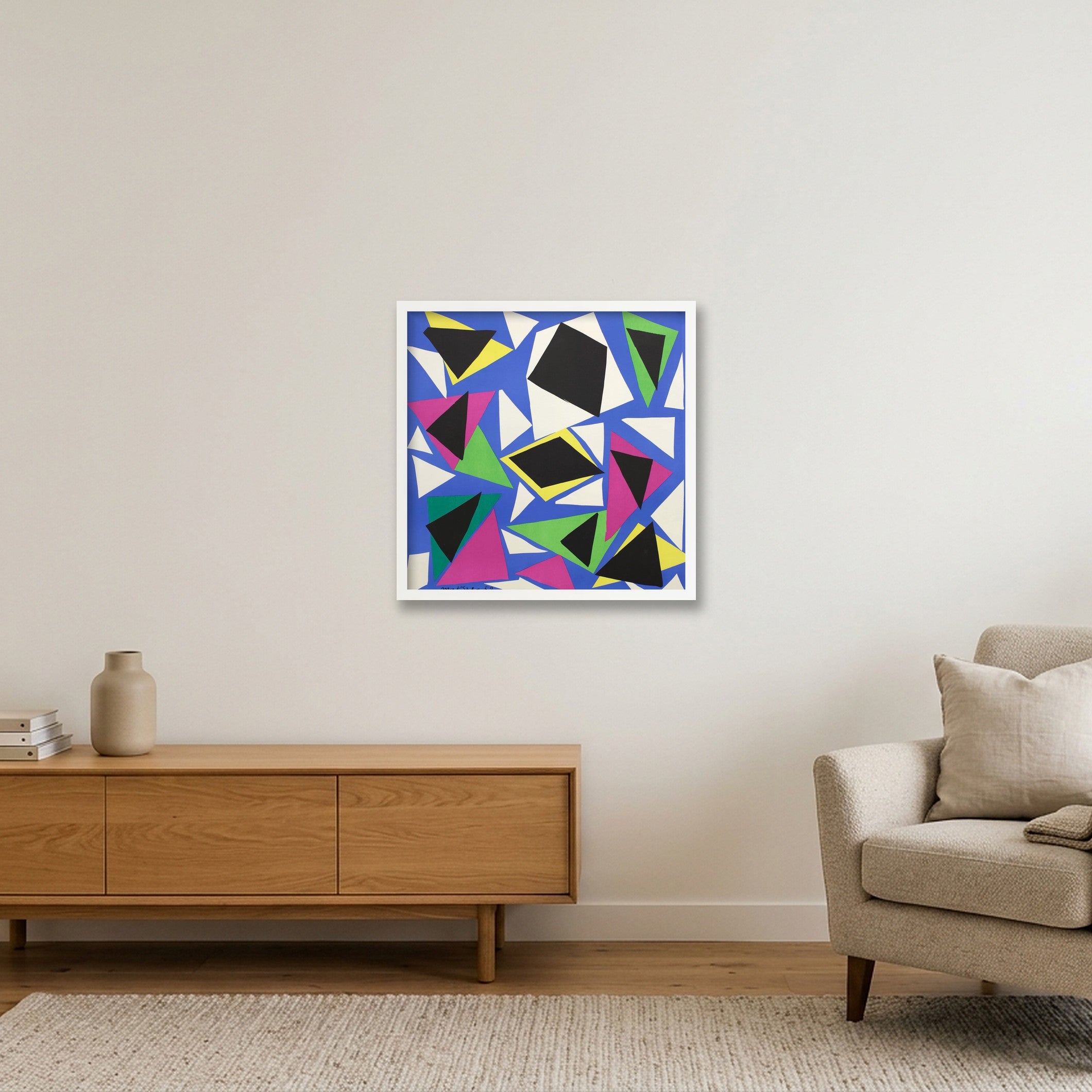 Henri Matisse: Gouaches découpés, 1952 — 50×50cm, 20×20" White Frame