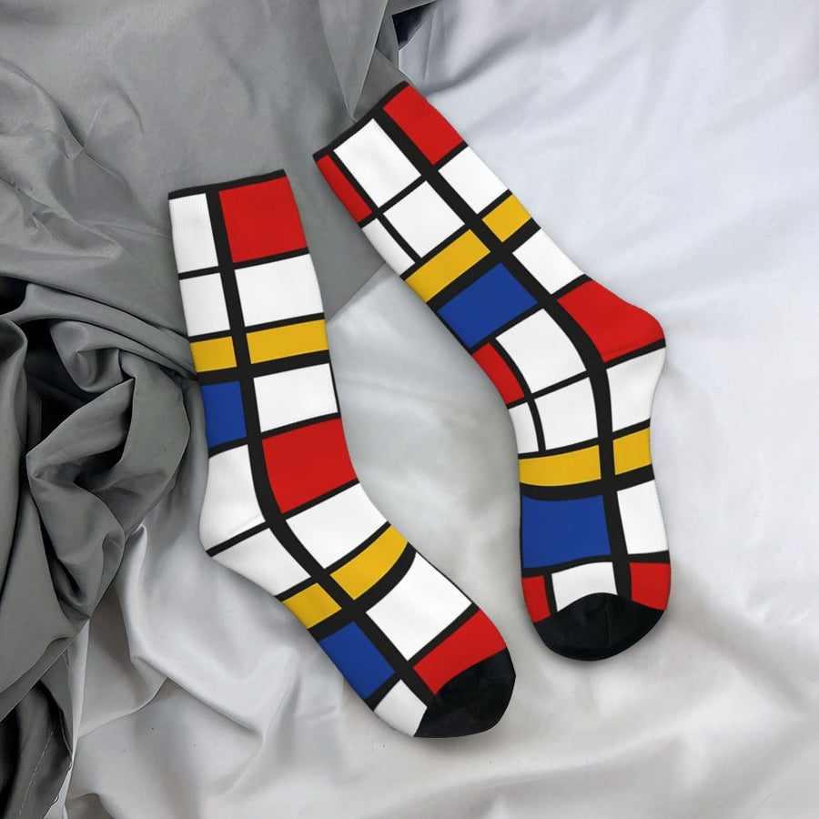 Mondrian trifft Marathon: Unisex-Sportsocken im Kunst-Design