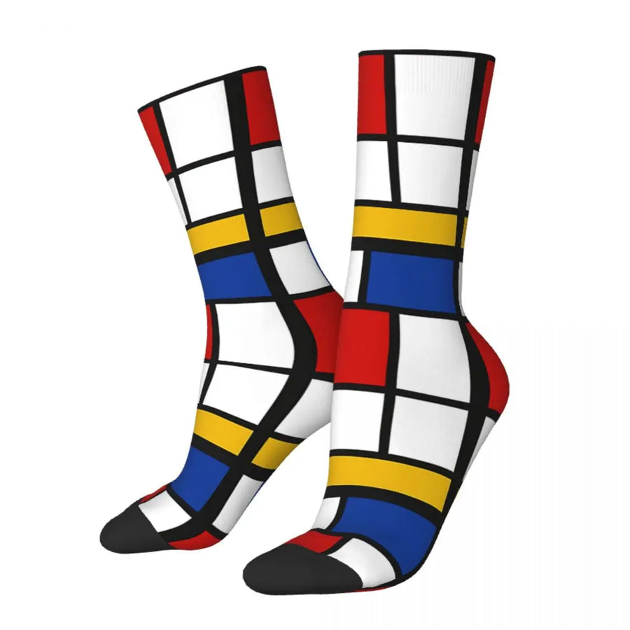 Mondrian trifft Marathon: Unisex-Sportsocken im Kunst-Design