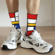 Mondrian trifft Marathon: Unisex-Sportsocken im Kunst-Design