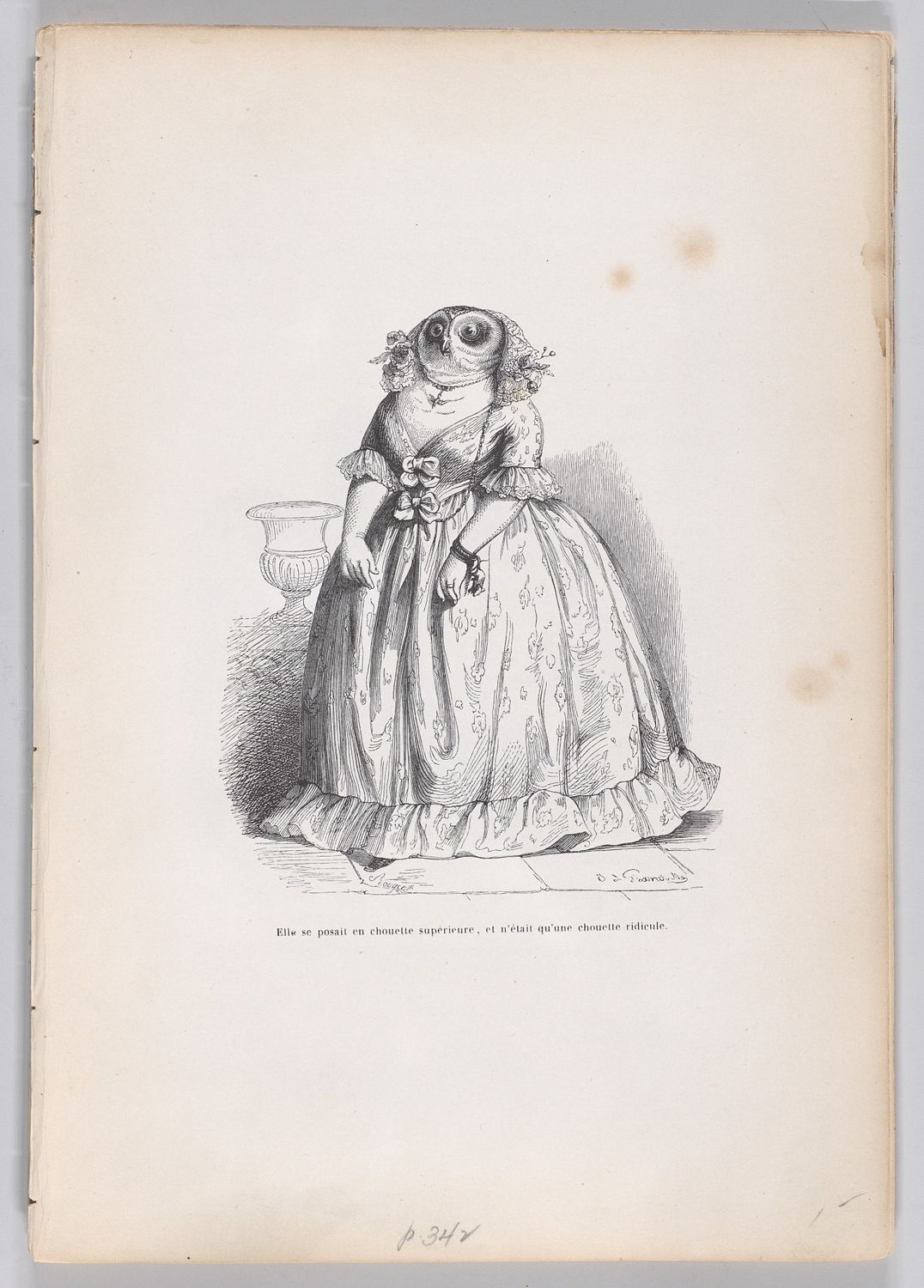 Jean-Jacques Grandville: Eulenfrau, 1837/47
