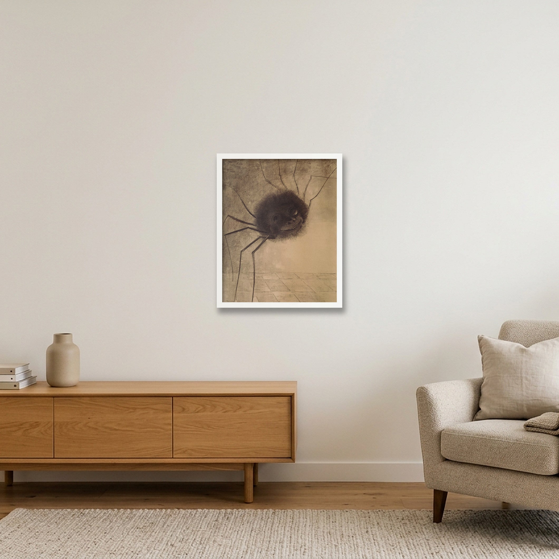 Odilon Redon: Die lächelnde Spinne, 1881 — 40×50cm, 16×20" White Frame