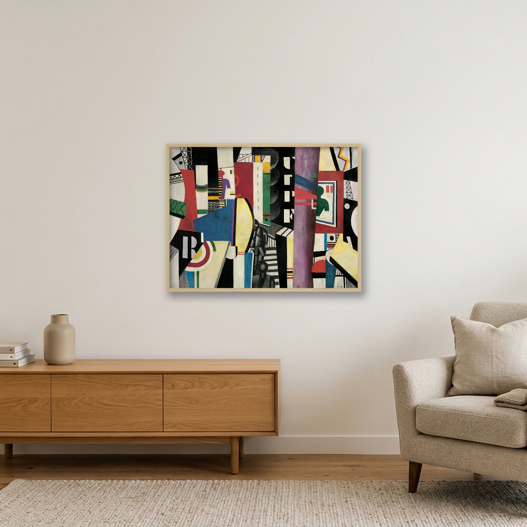 Fernand Léger: The City, 1919 — 80×60cm, 31×24" Oak Frame