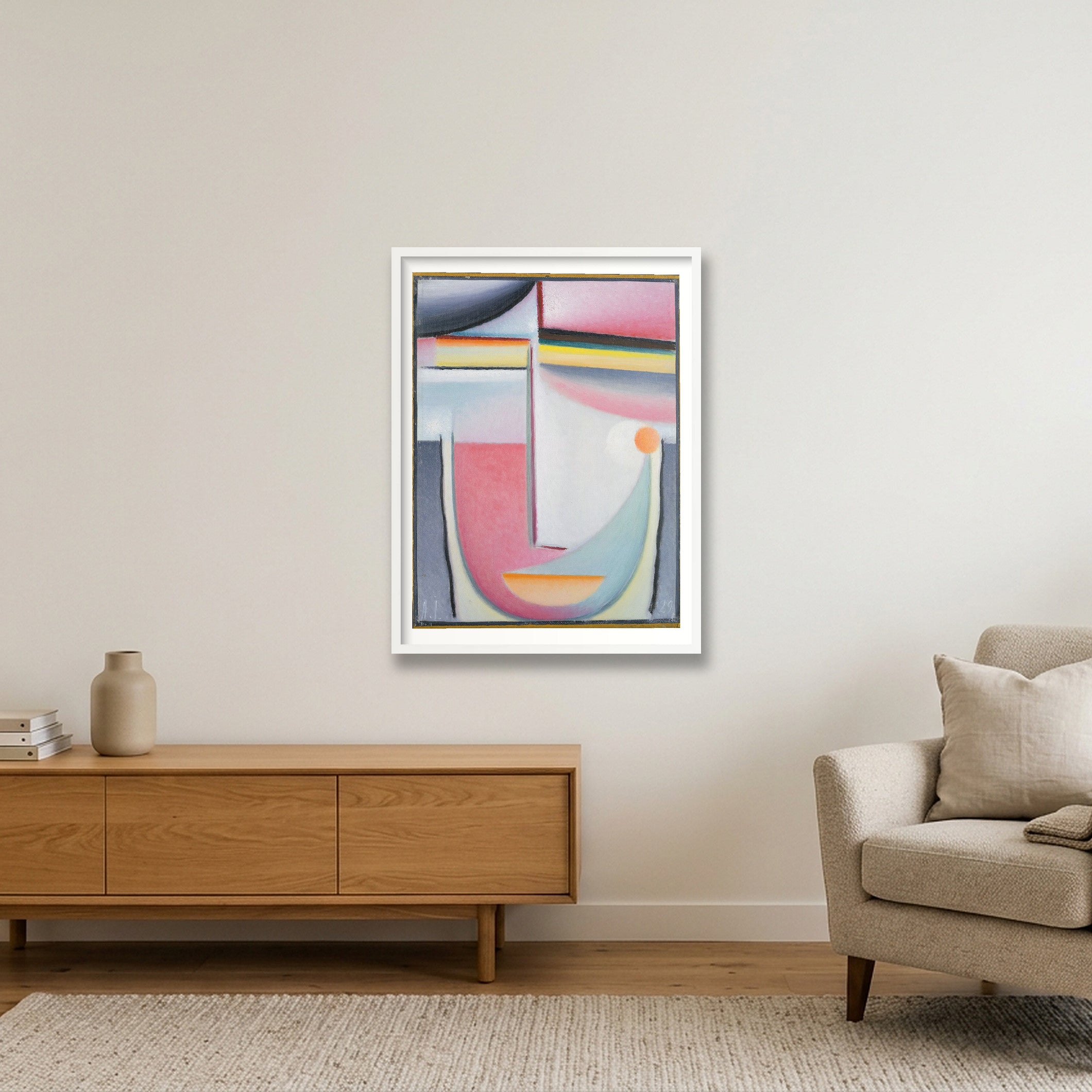Alexej von Jawlensky: Abstract Head: Symphony in Pink, 1929 — 60×80cm, 24×31" White Frame