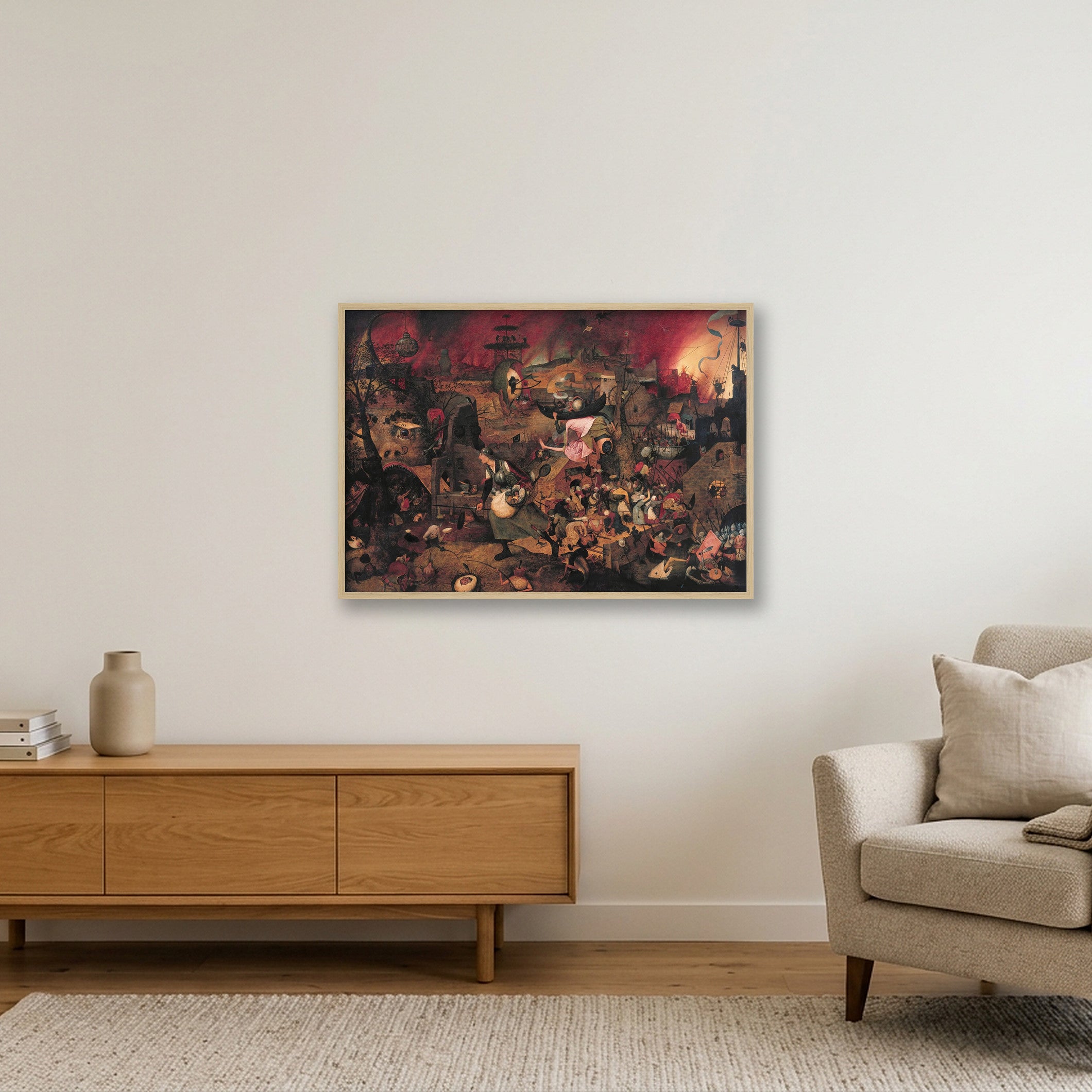  Pieter Bruegel: Die Tolle Grete, 1562 — 84×59cm, 33×23" Oak Frame