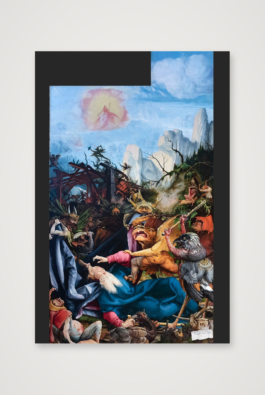 Matthias Grünewald: Die Versuchung des heiligen Antonius, 1512/1516 — 40×60cm, 16×24" Print only