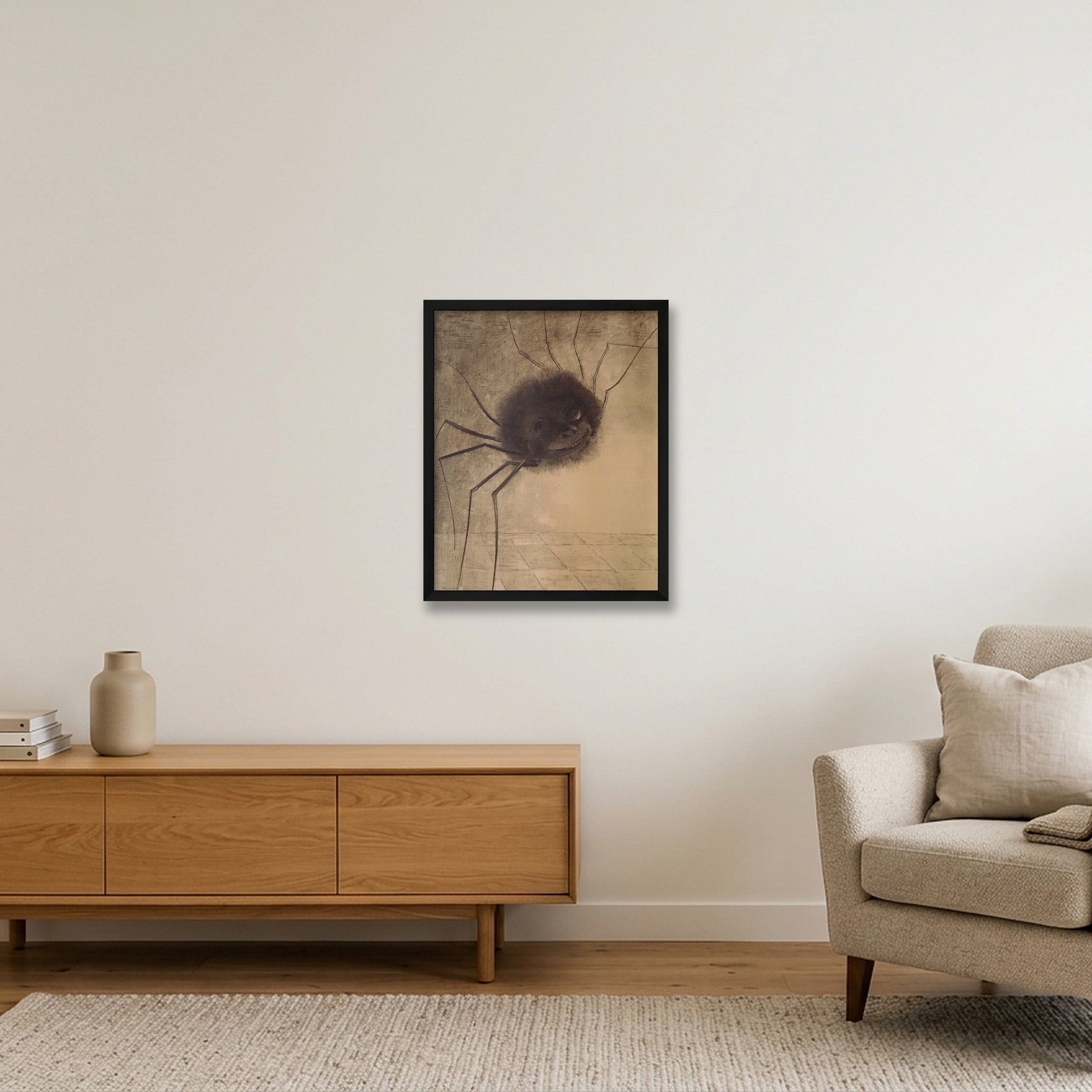 Odilon Redon: Die lächelnde Spinne, 1881 — 40×50cm, 16×20" Black Frame