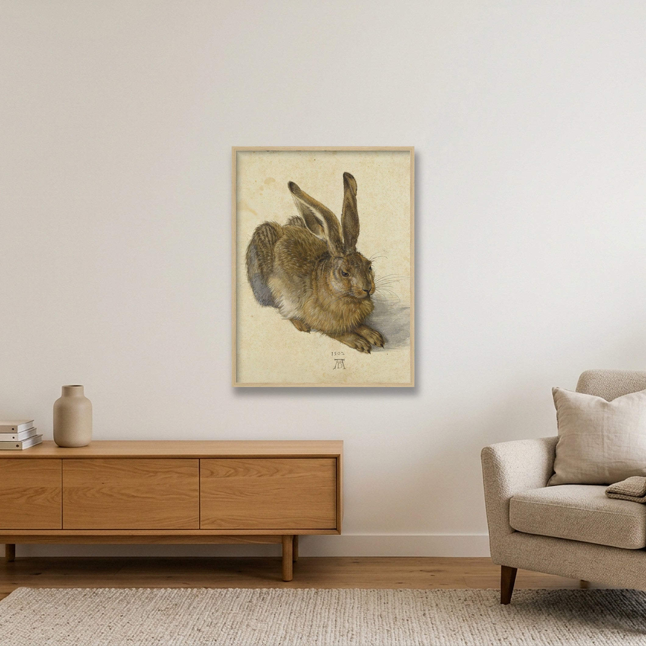  Albrecht Dürer: Feldhase, 1502 — 60×80cm, 24×31" Oak Frame