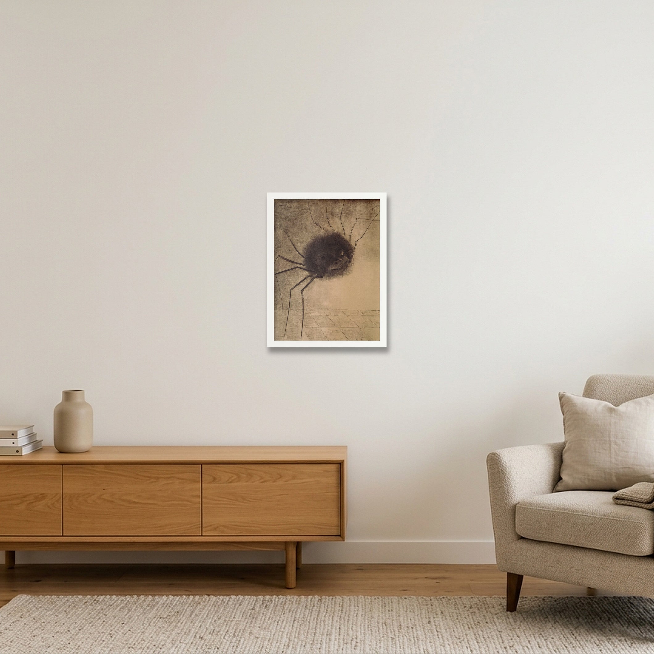 Odilon Redon: Die lächelnde Spinne, 1881 — 30×40cm, 12×16" White Frame