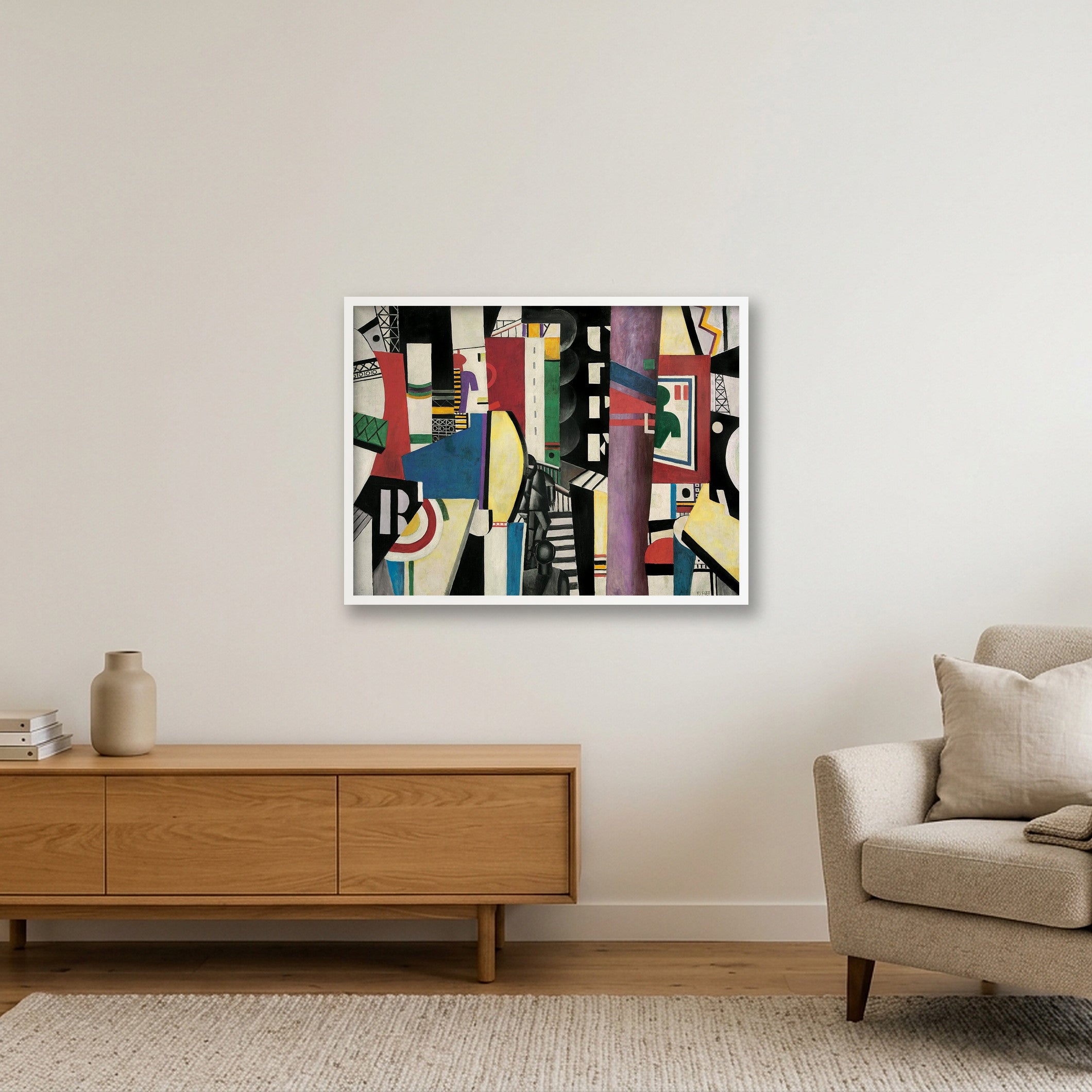 Fernand Léger: The City, 1919 — 80×60cm, 31×24" White Frame
