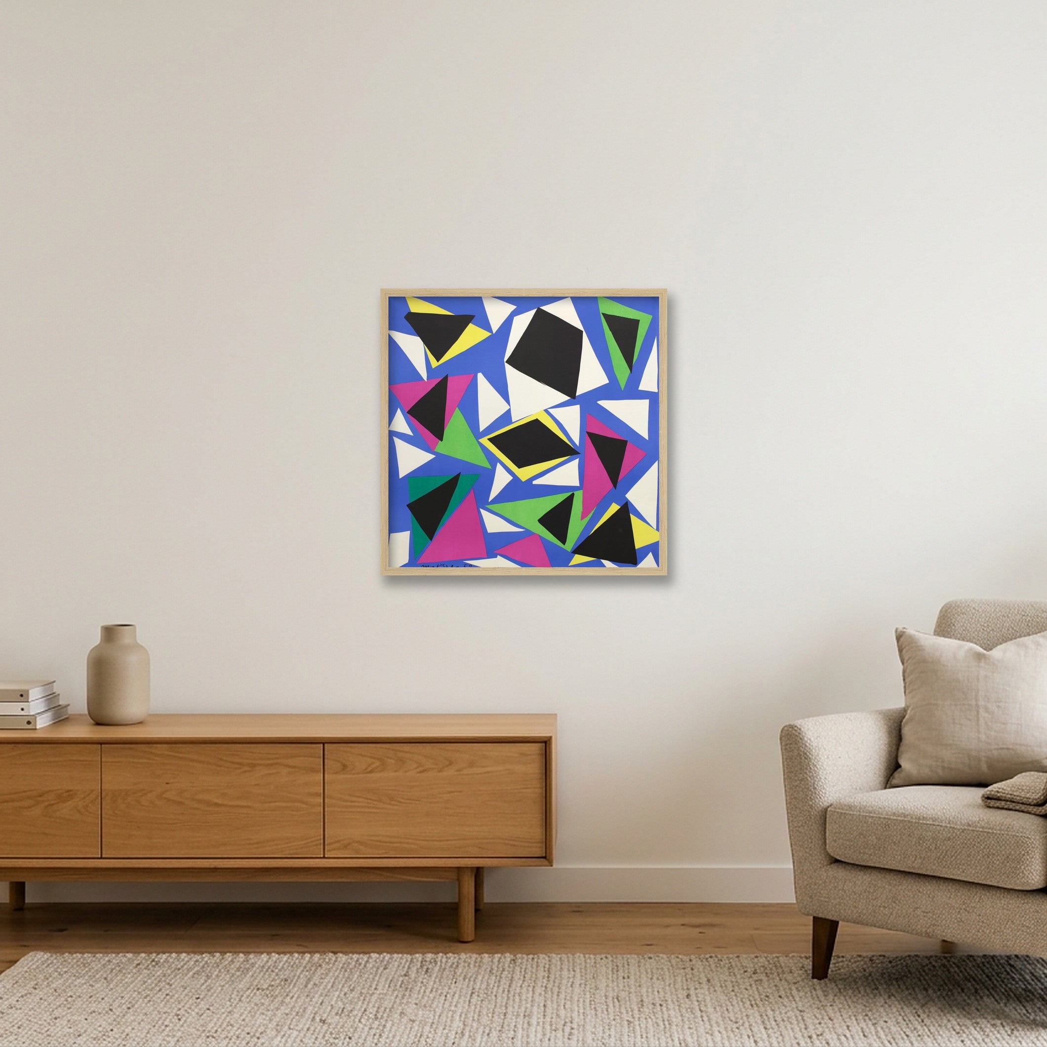 Henri Matisse: Gouaches découpés, 1952 — 50×50cm, 20×20" Oak Frame