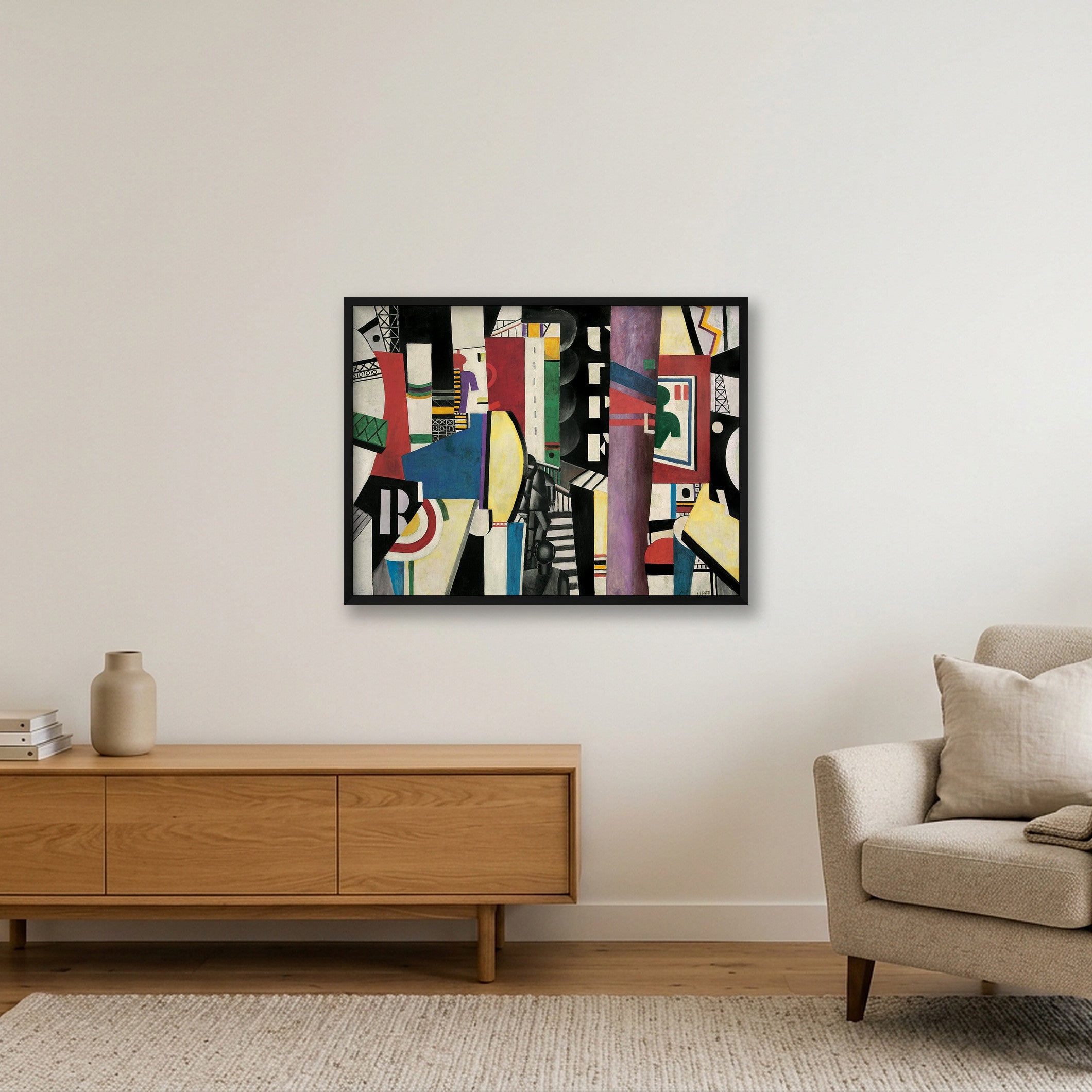 Fernand Léger: The City, 1919 — 80×60cm, 31×24" Black Frame