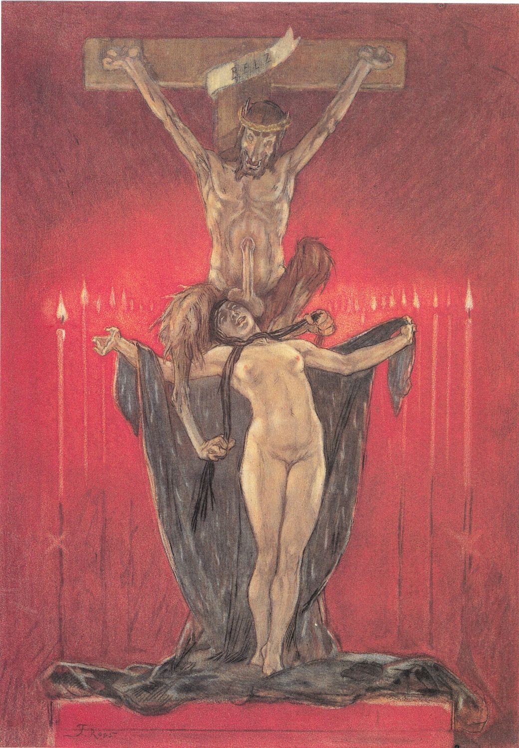 Félicien Rops: Der Kalvarienberg, 1882