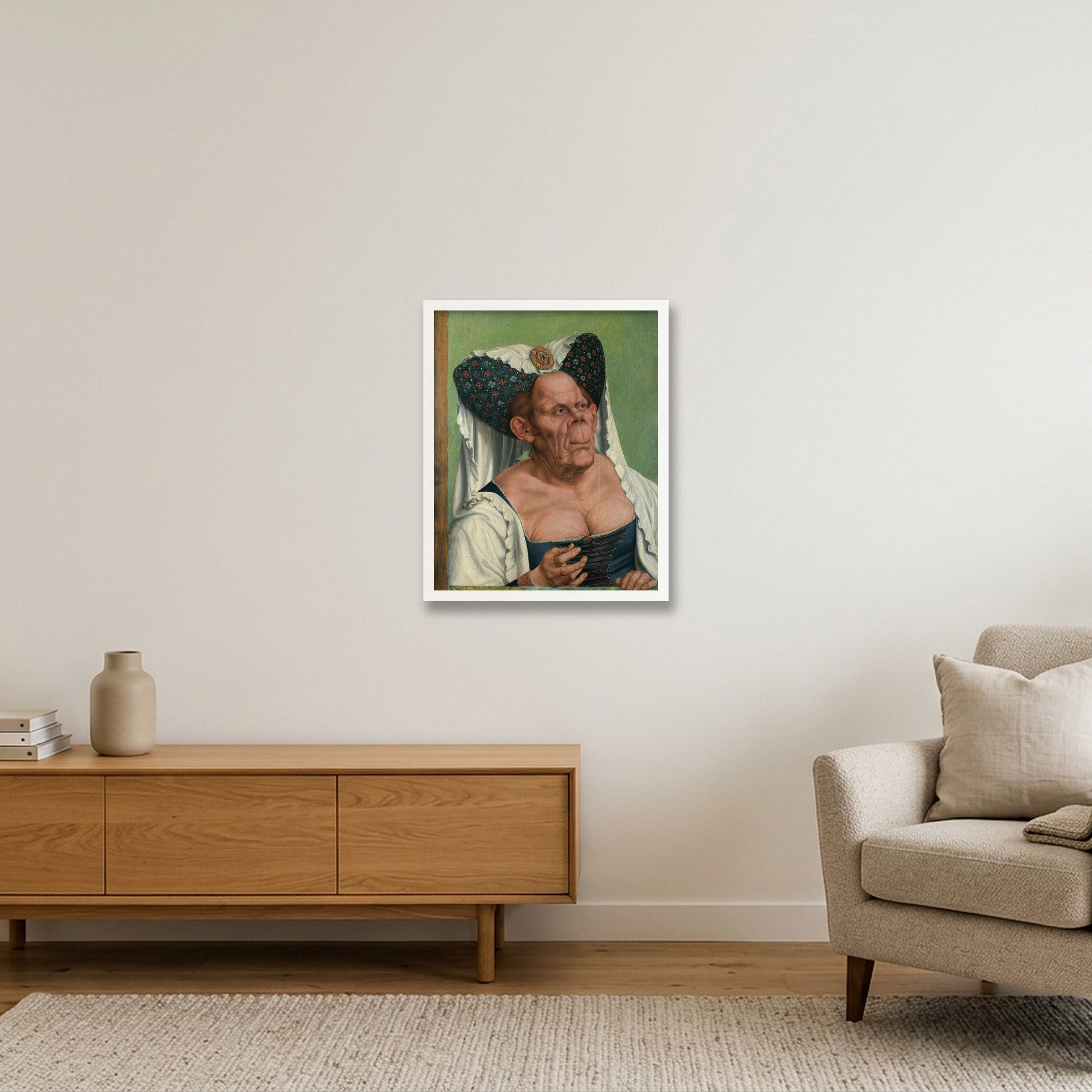 Quinten Matsys: Eine groteske alte Frau, 1513 — 40×50cm, 16×20" White Frame