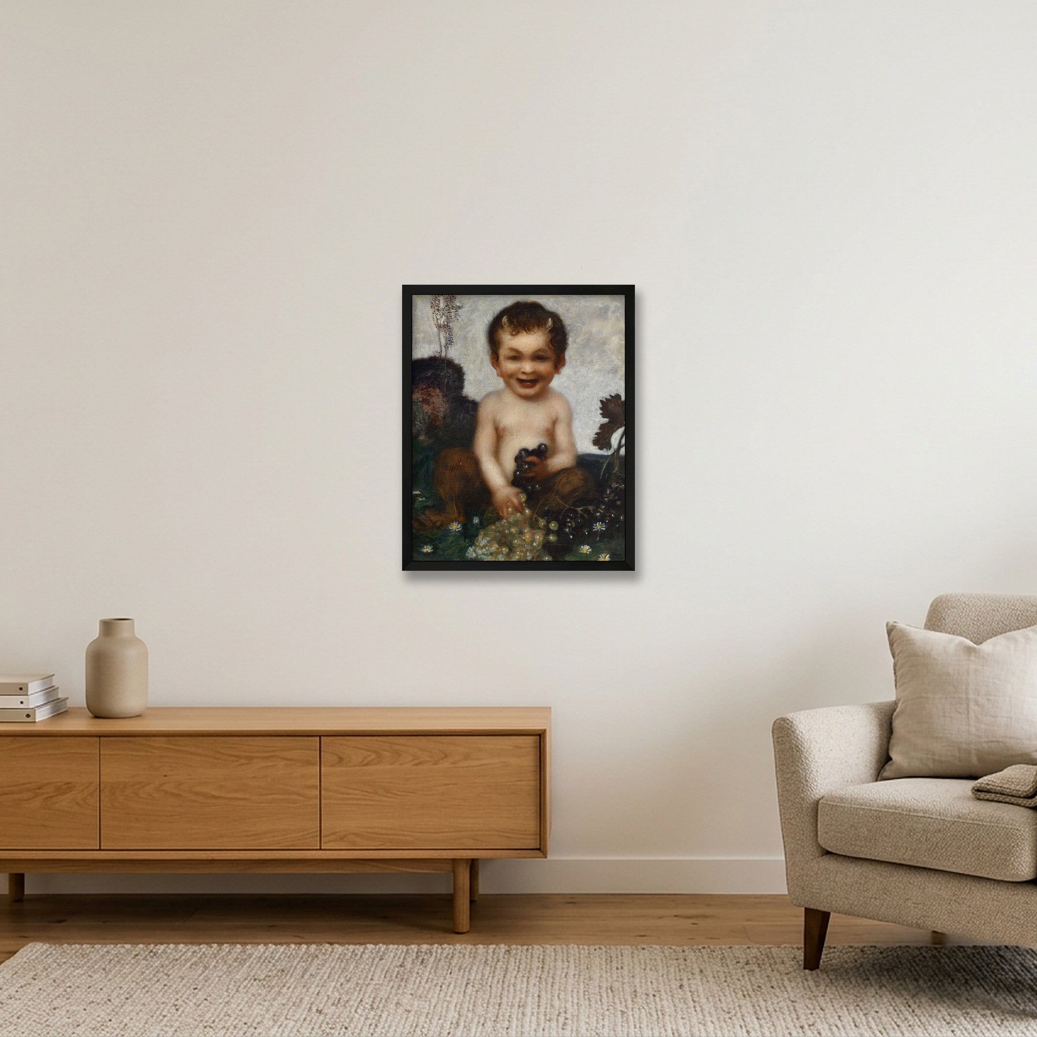 Franz von Stuck: Junger Faun, 1902 — 40×50cm, 16×20" Black Frame